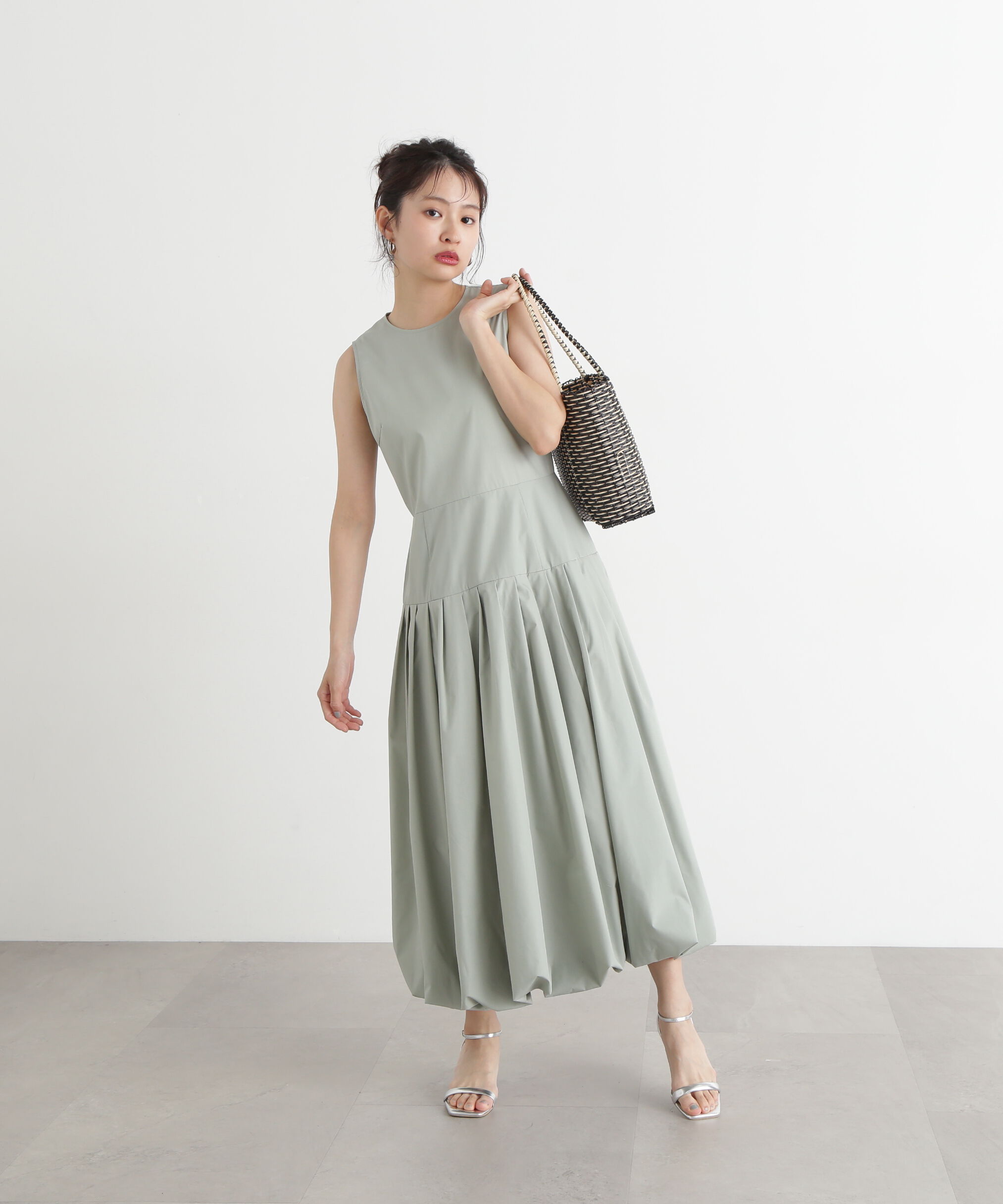  「バルーンノースリーブワンピース」|ワンピース|