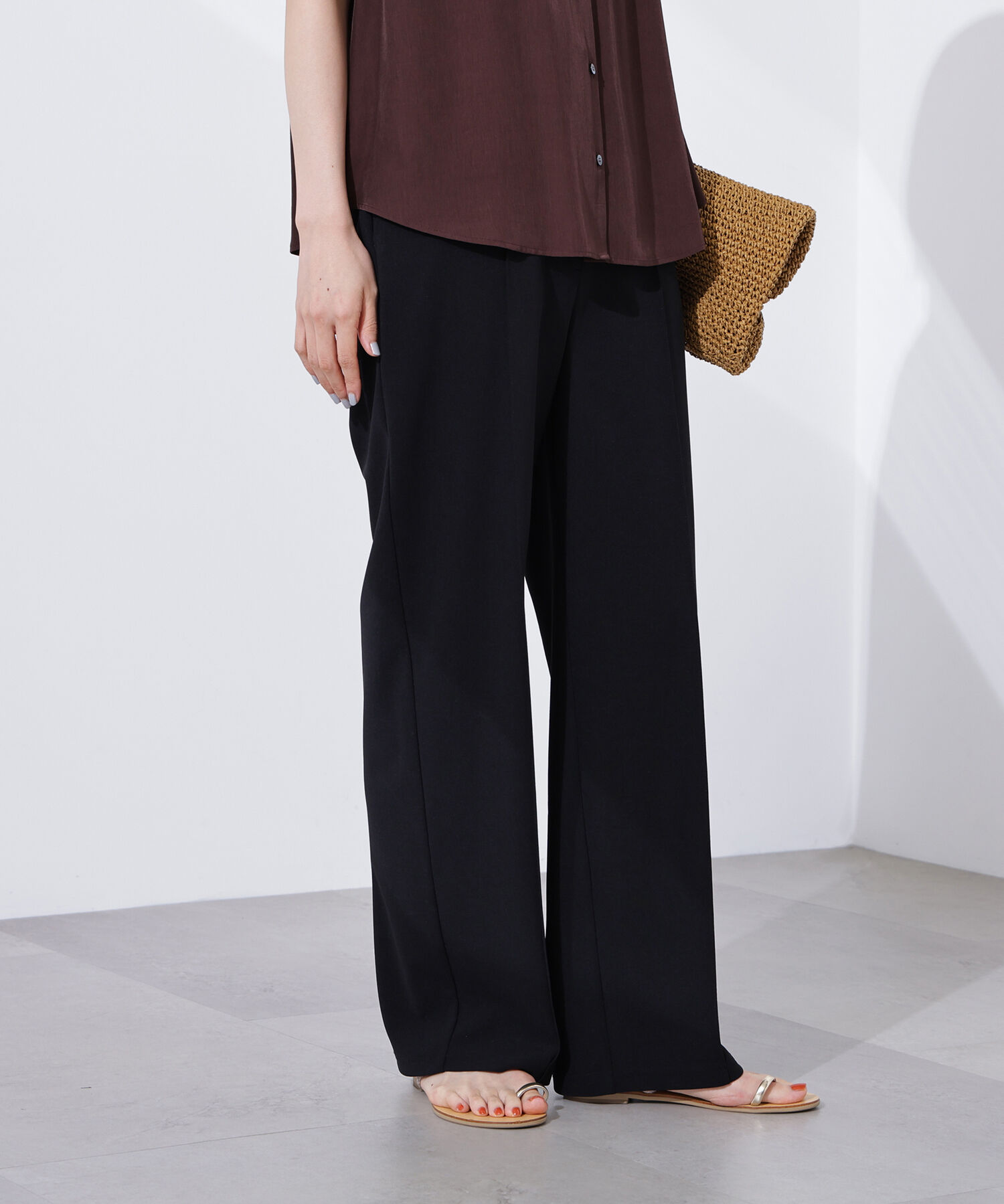  「ストレートリラクシーパンツ」|その他|ブラック