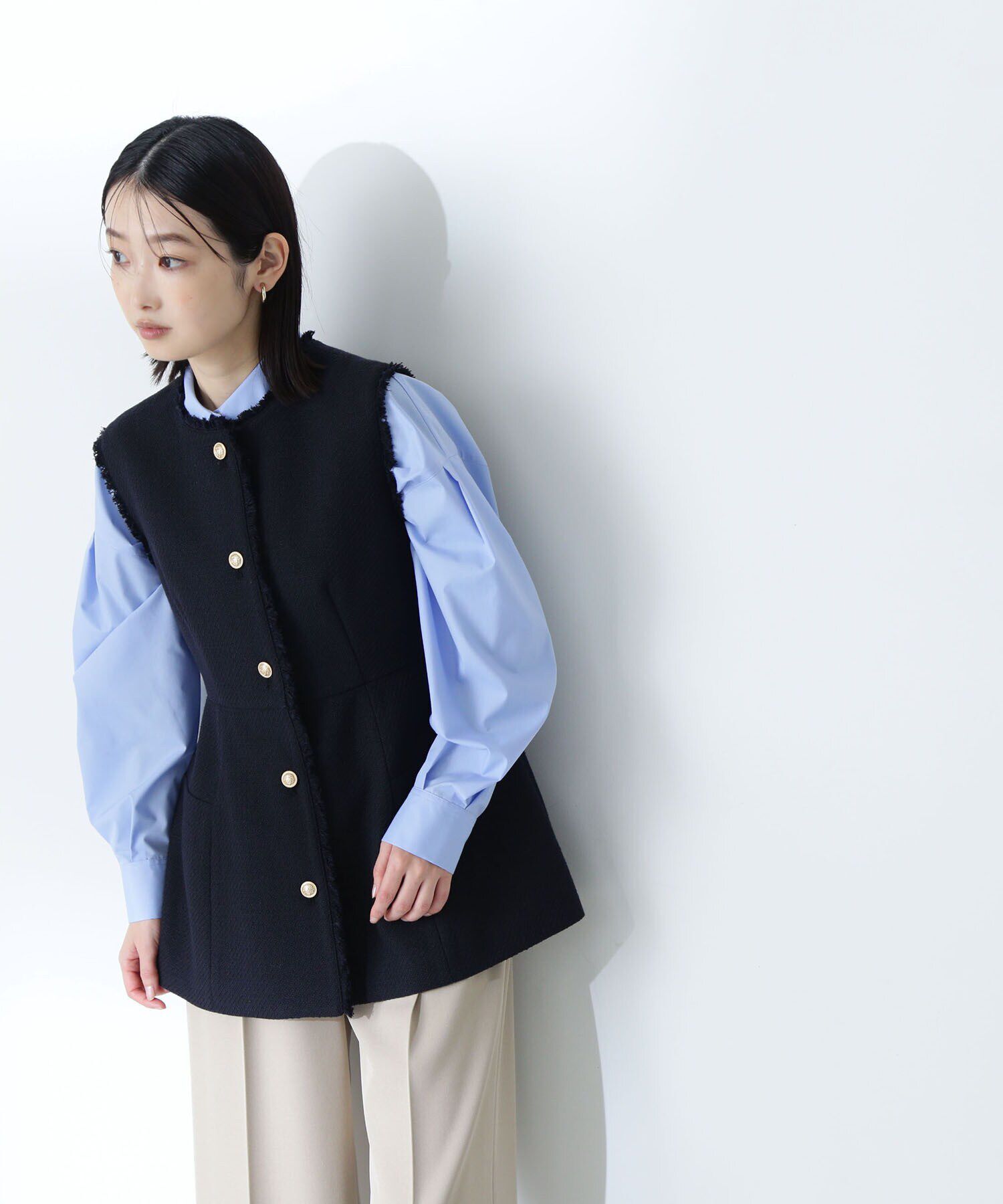  「スプリングツイード ペプラムジレ」|ブルゾン・スタジャン|