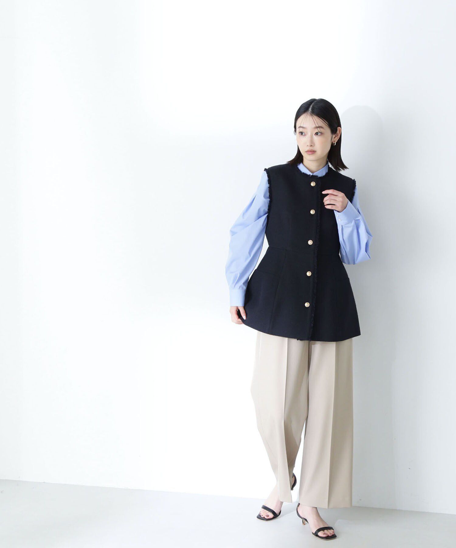  「スプリングツイード ペプラムジレ」|ブルゾン・スタジャン|