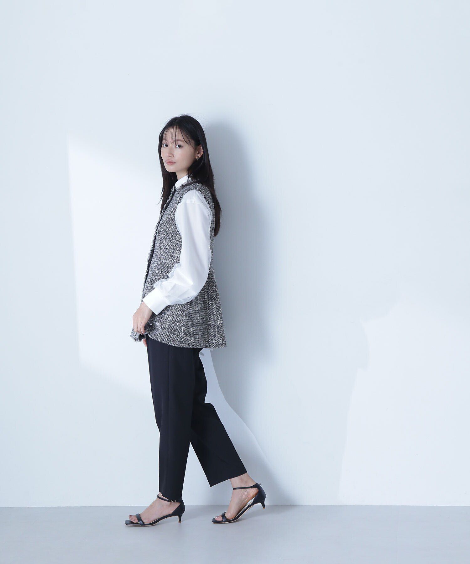  「スプリングツイード ペプラムジレ」|ブルゾン・スタジャン|