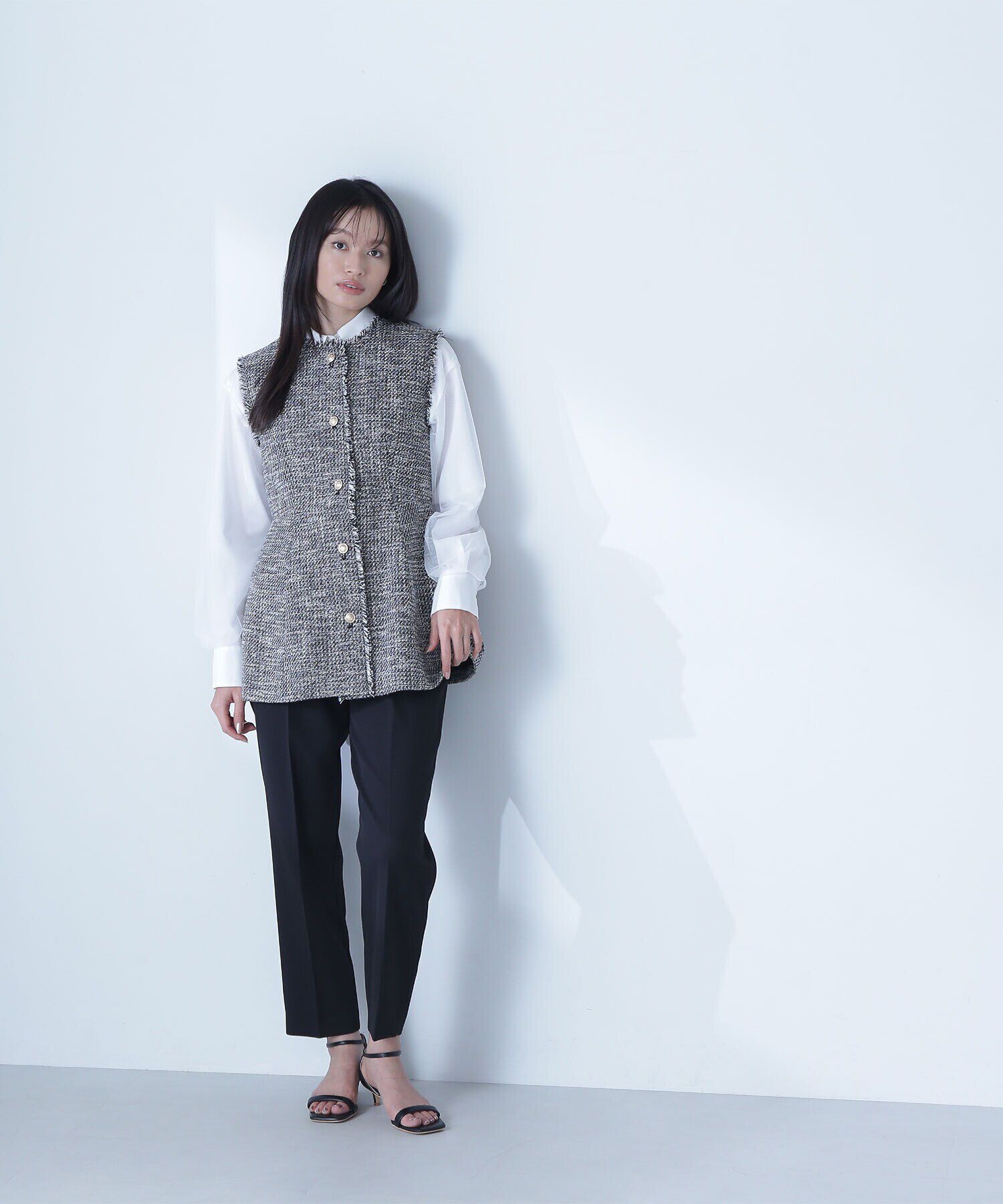  「スプリングツイード ペプラムジレ」|ブルゾン・スタジャン|