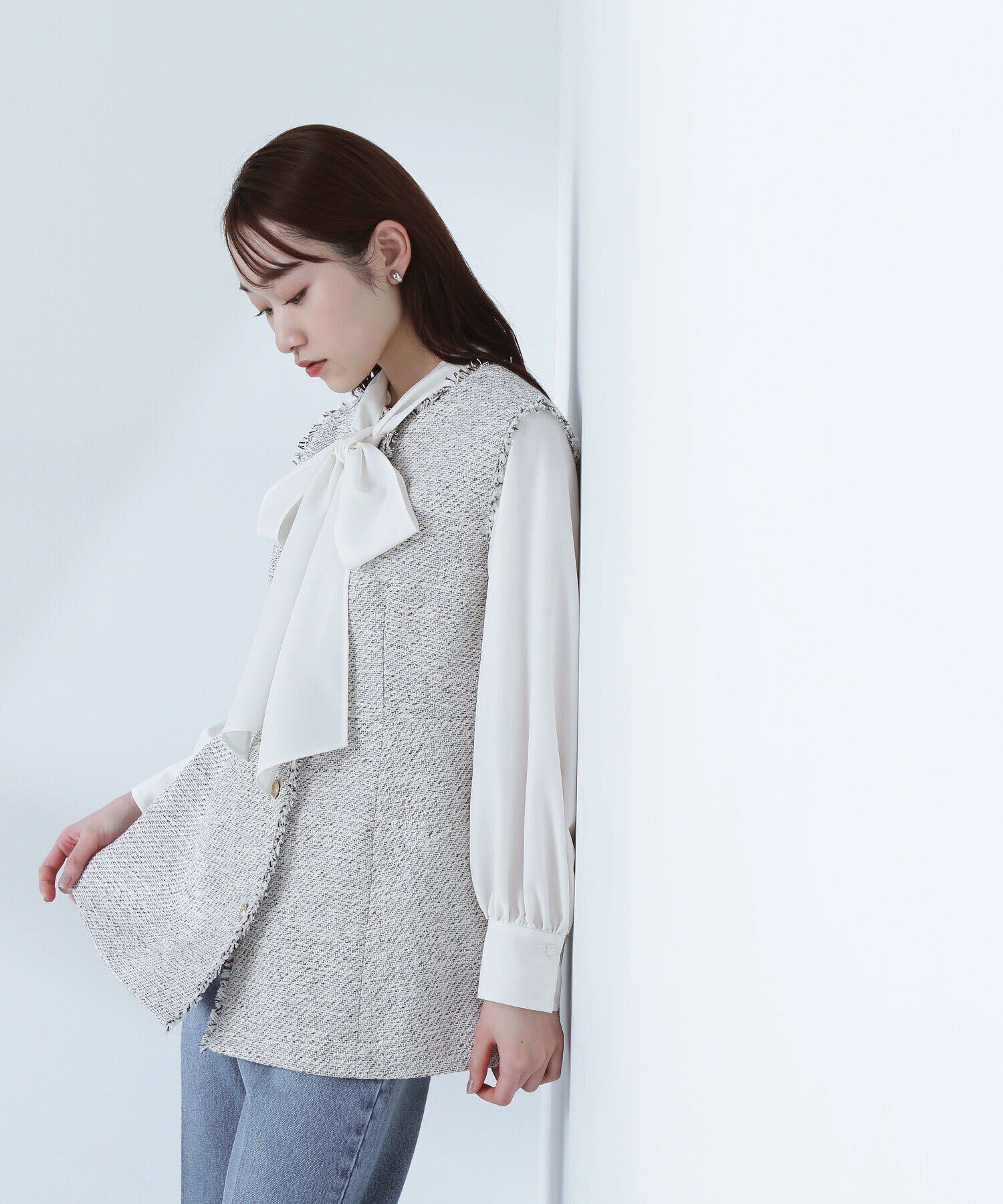  「スプリングツイード ペプラムジレ」|ブルゾン・スタジャン|オフミックス2