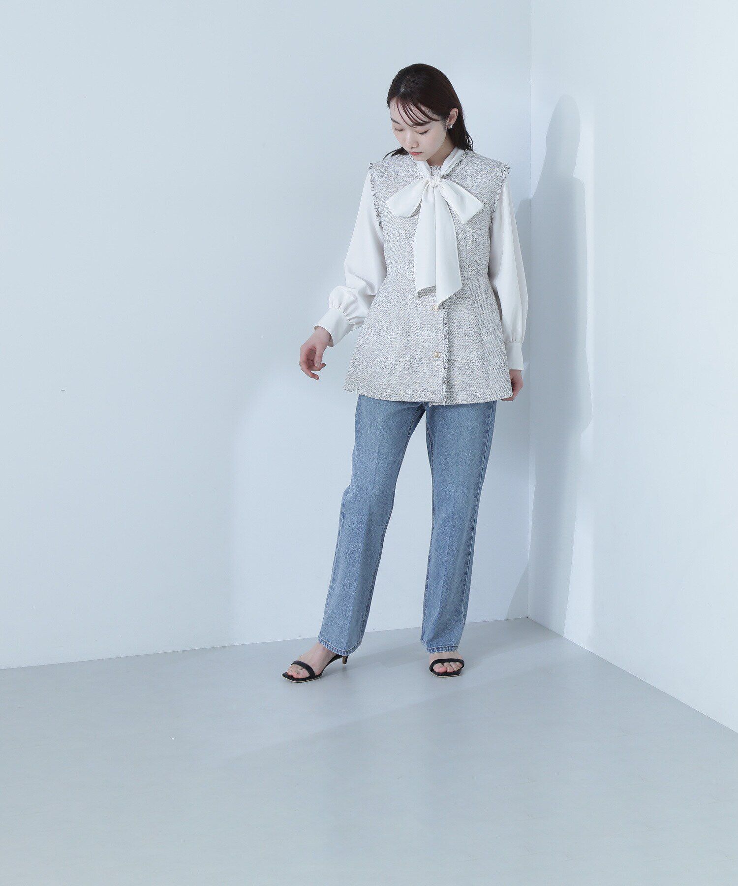  「スプリングツイード ペプラムジレ」|ブルゾン・スタジャン|