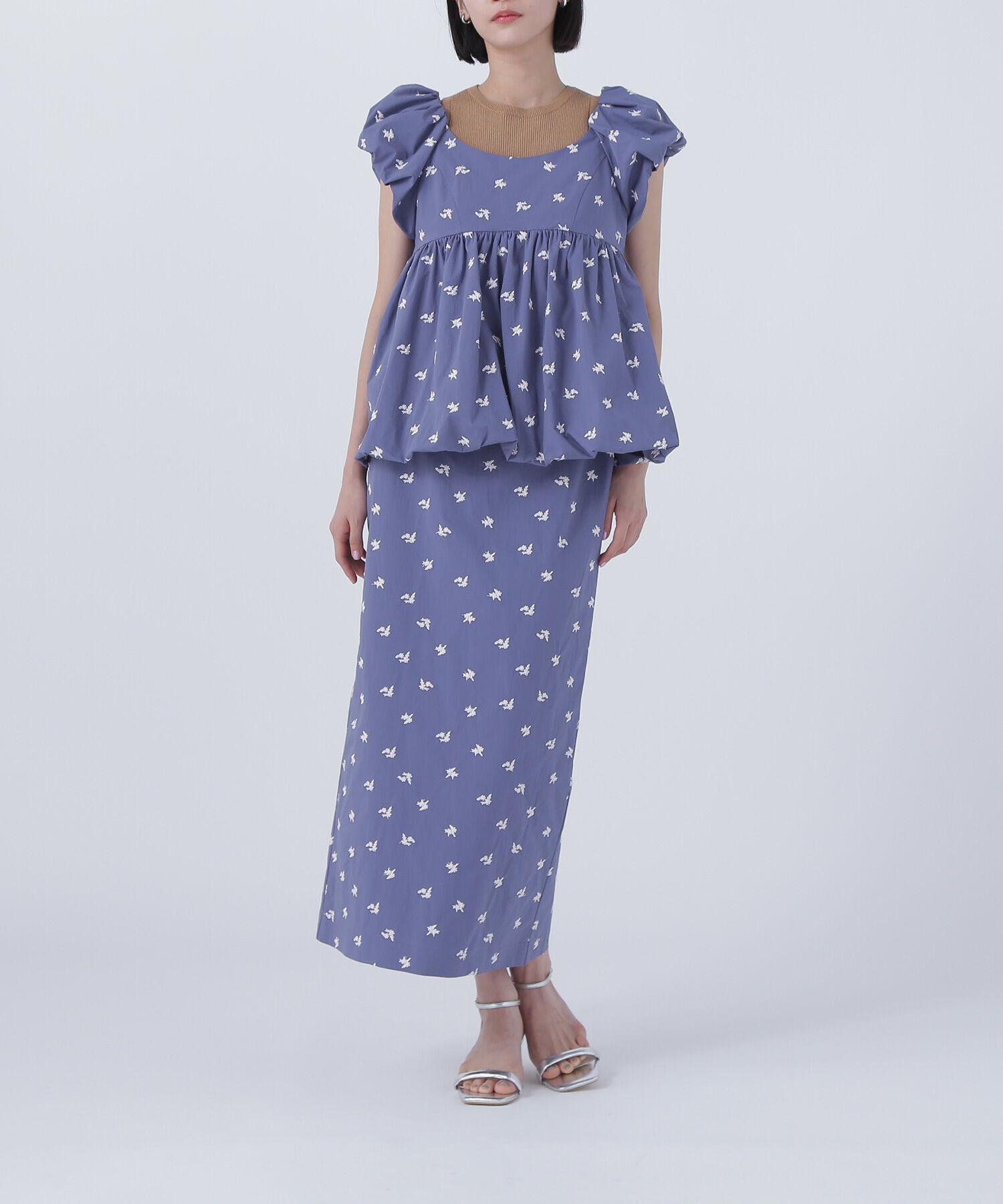  「エンブロイダリーシリーズ ナロースカート」|スカート|