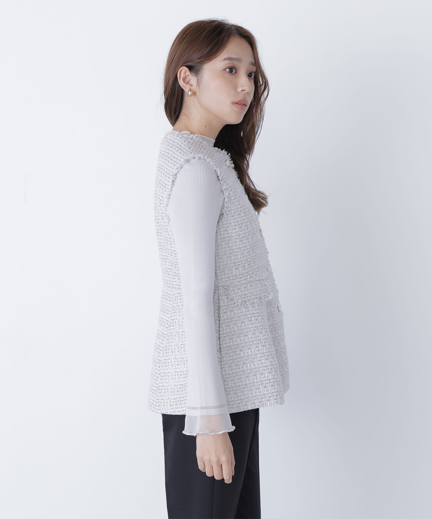  「ツイードペプラムジレ」|ブルゾン・スタジャン|