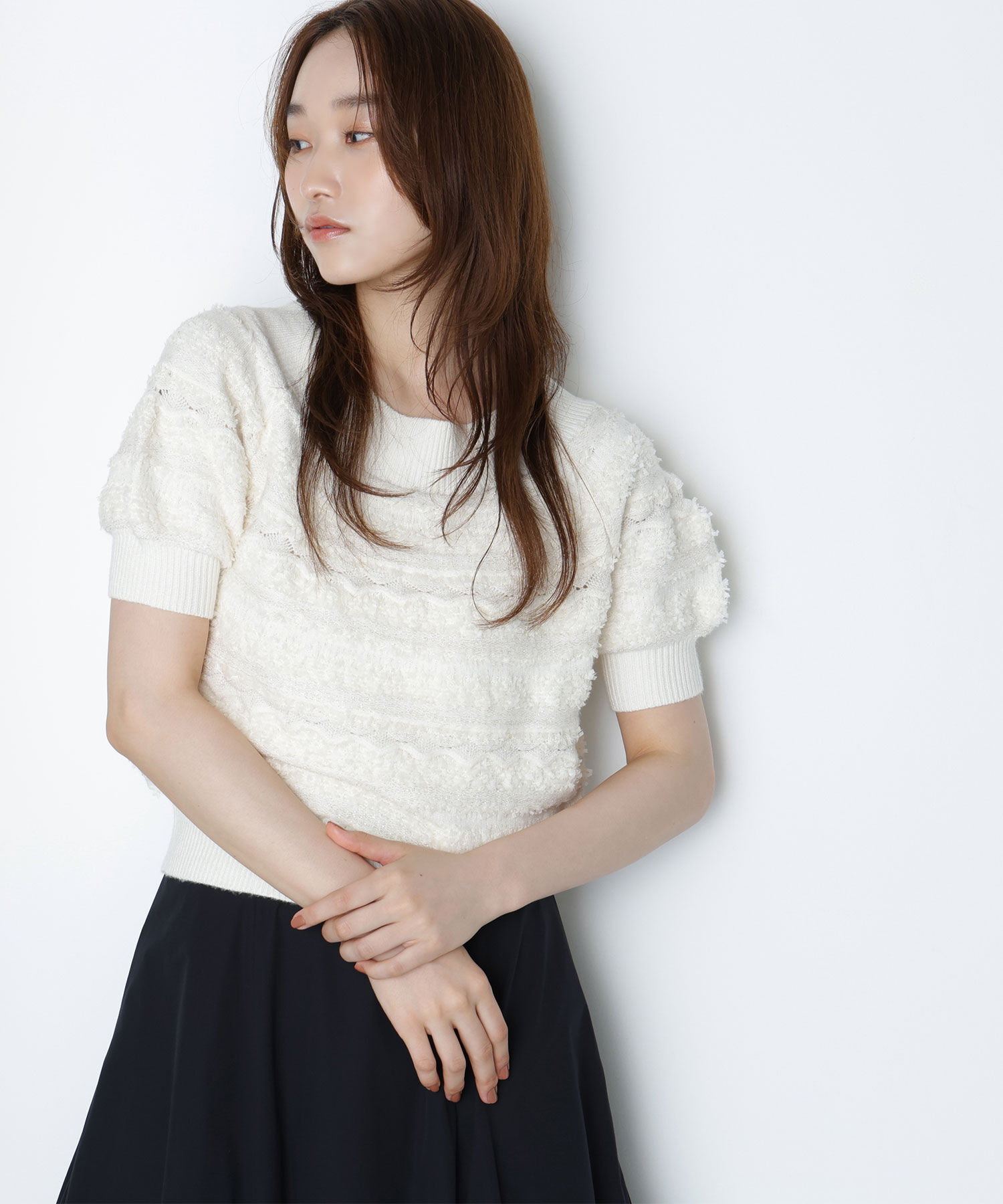  「柄編みドルマンニット」|ニット・セーター|