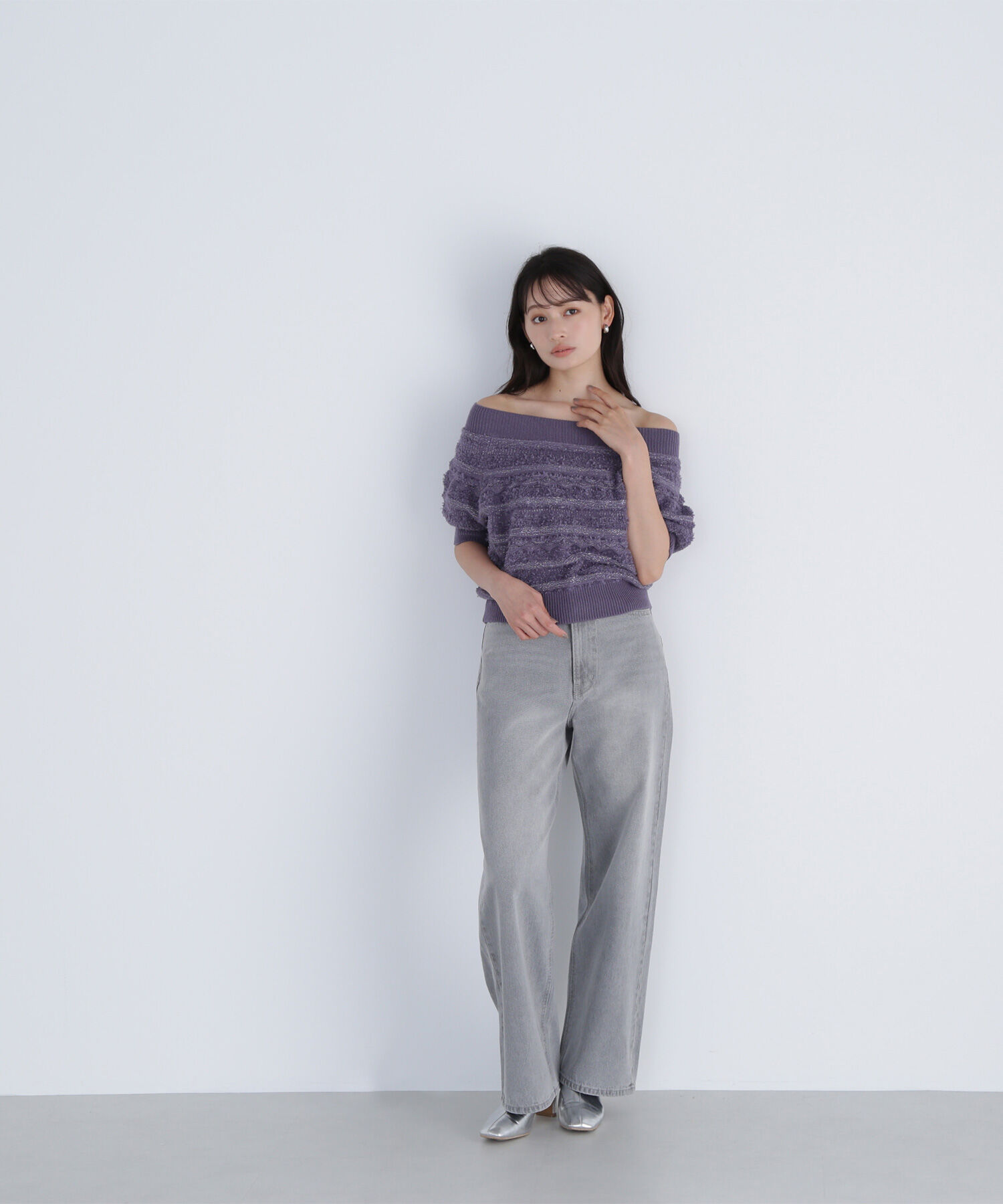  「柄編みドルマンニット」|ニット・セーター|