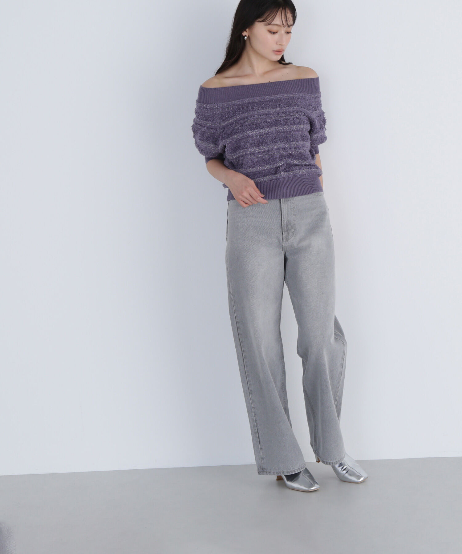  「柄編みドルマンニット」|ニット・セーター|