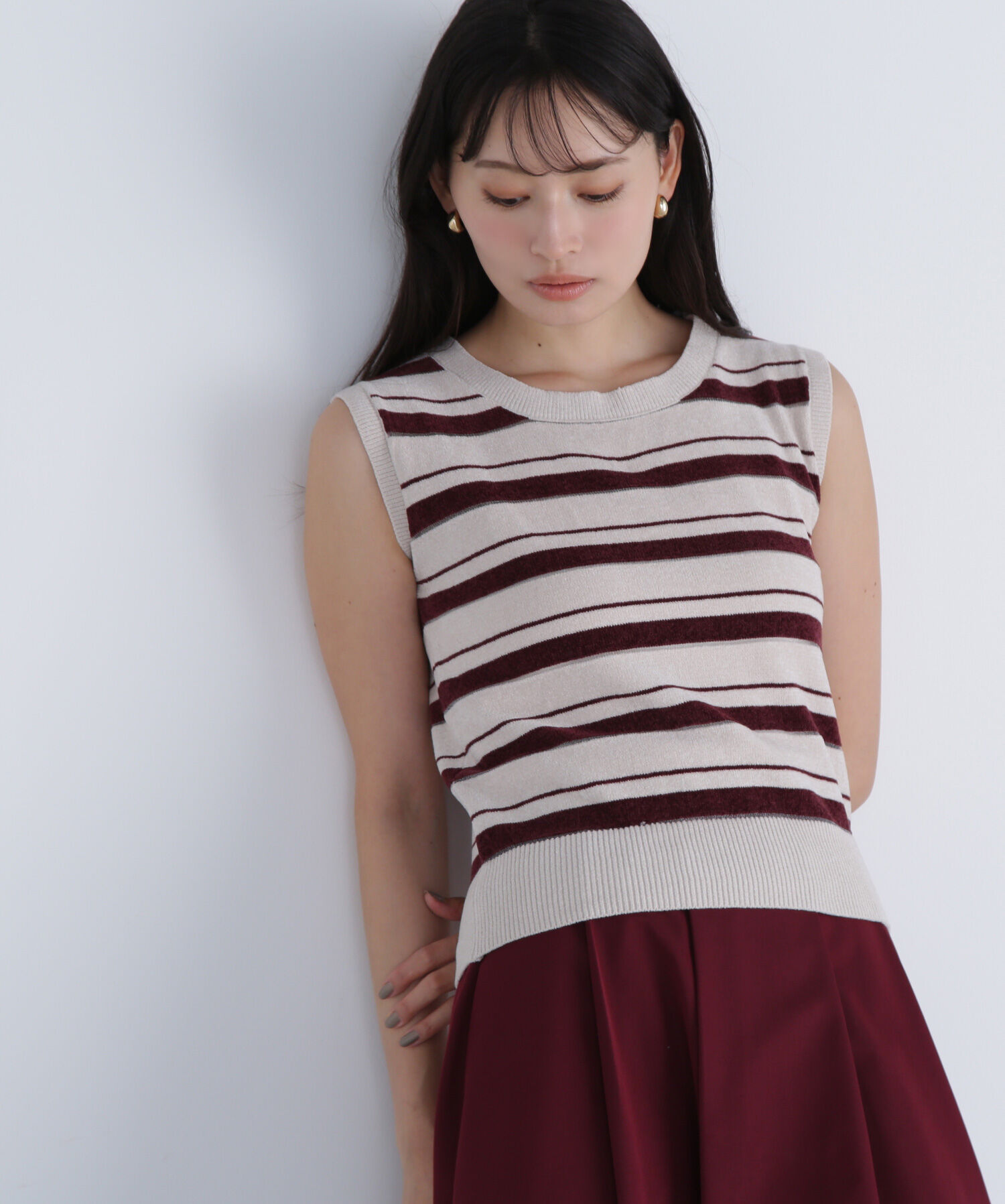  「シアーボーダーアンサンブル」|ニット・セーター|