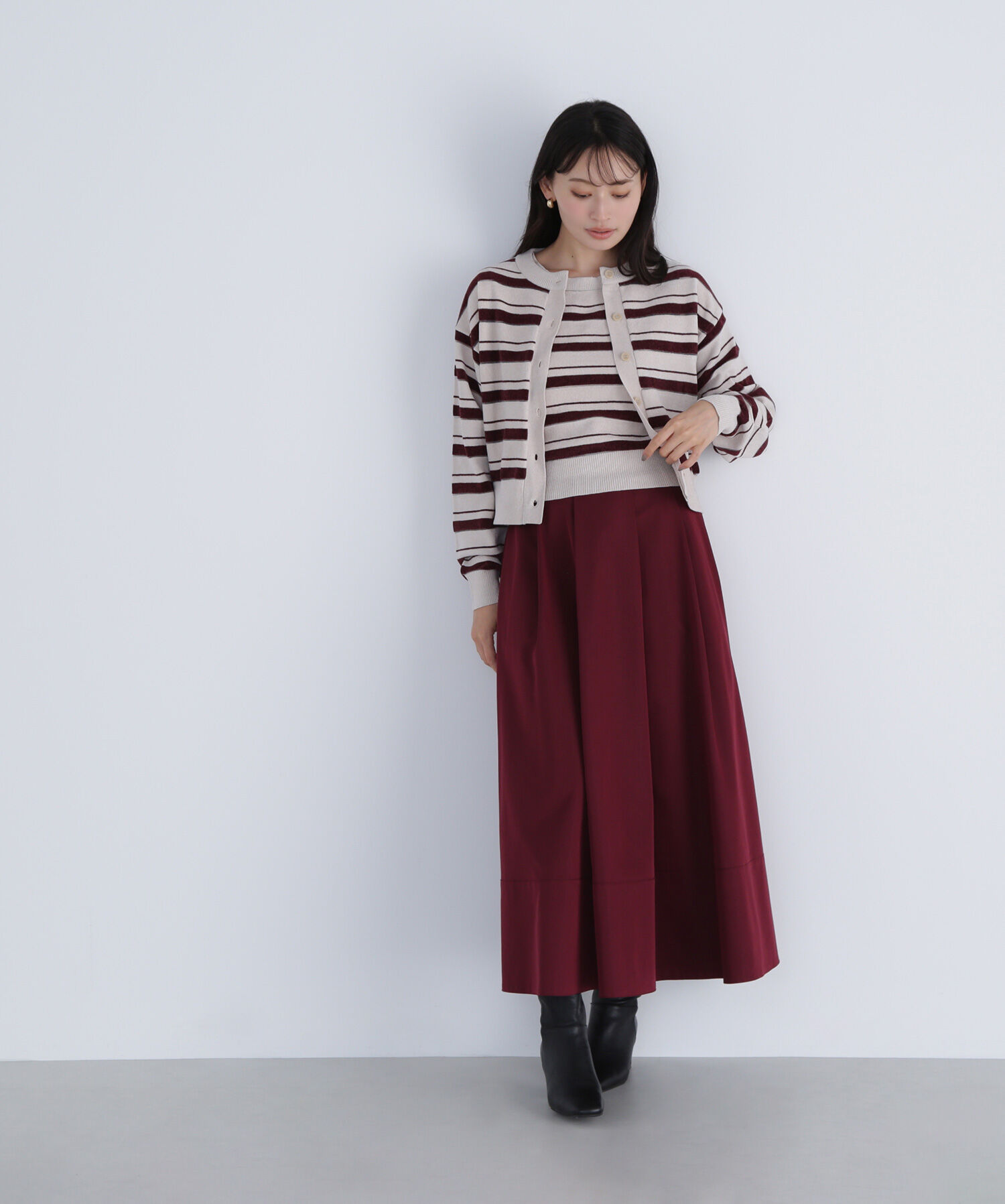  「シアーボーダーアンサンブル」|ニット・セーター|