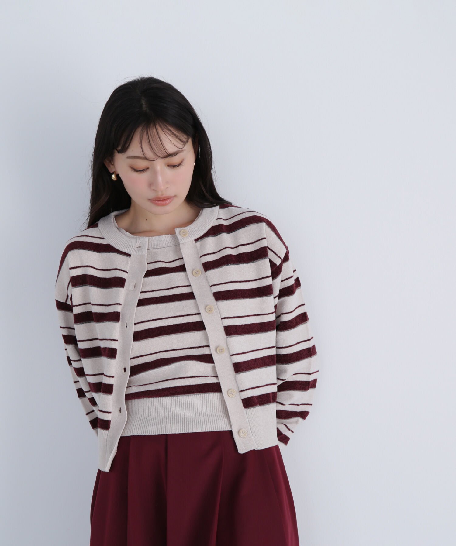  「シアーボーダーアンサンブル」|ニット・セーター|