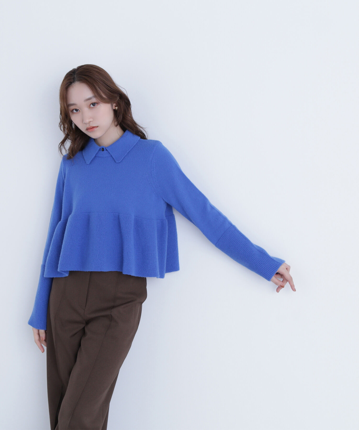  「襟付きペプラムニット」|ニット・セーター|