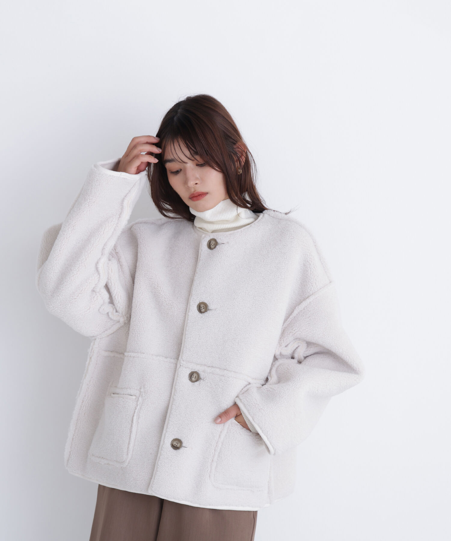  「リバーシブルフェイクスウェードコート」|ブルゾン・スタジャン|