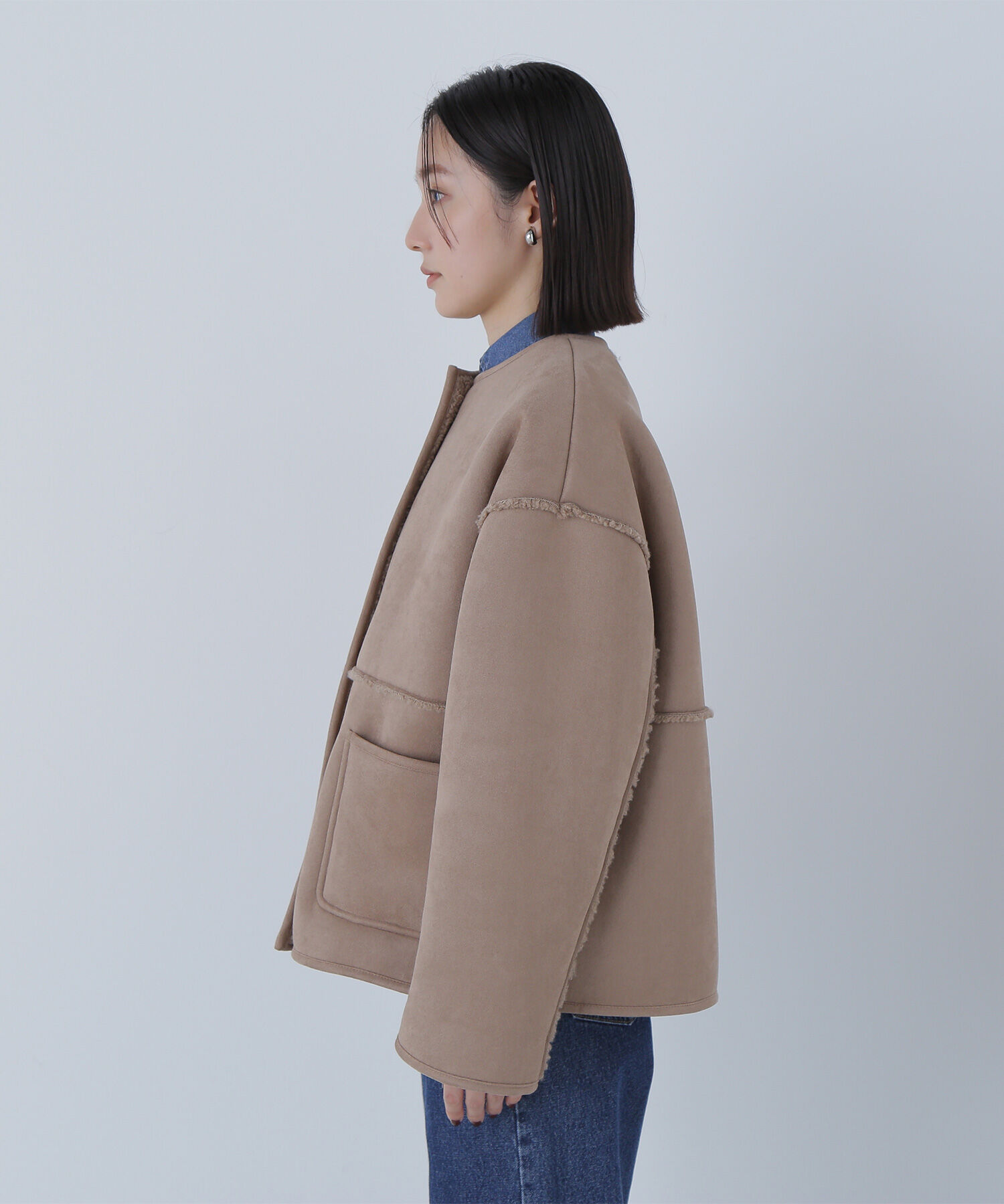  「リバーシブルフェイクスウェードコート」|ブルゾン・スタジャン|