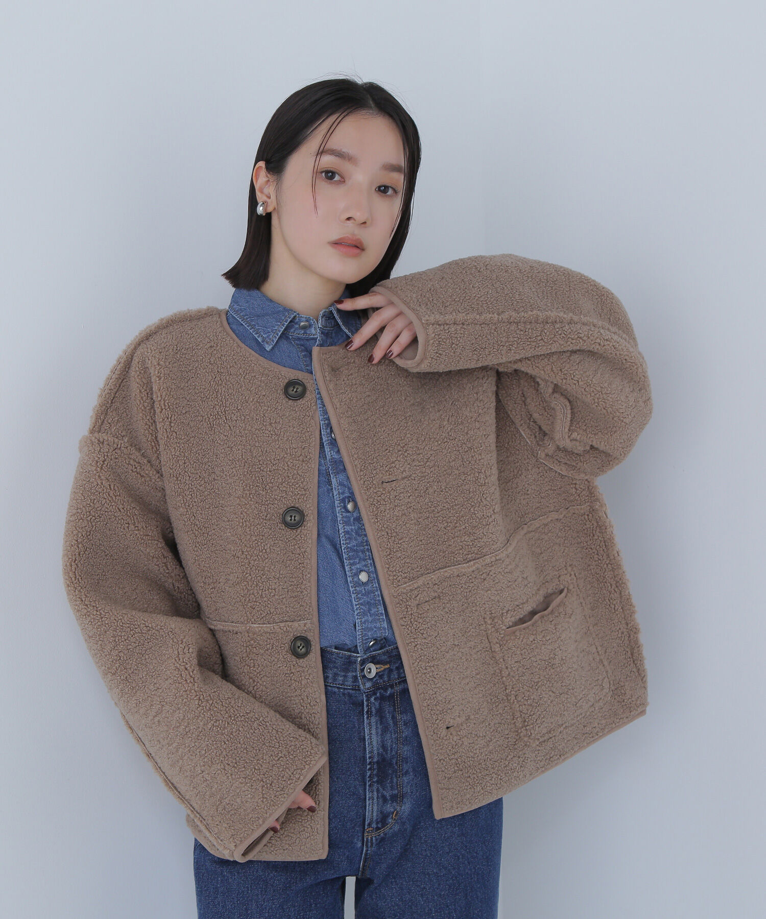  「リバーシブルフェイクスウェードコート」|ブルゾン・スタジャン|