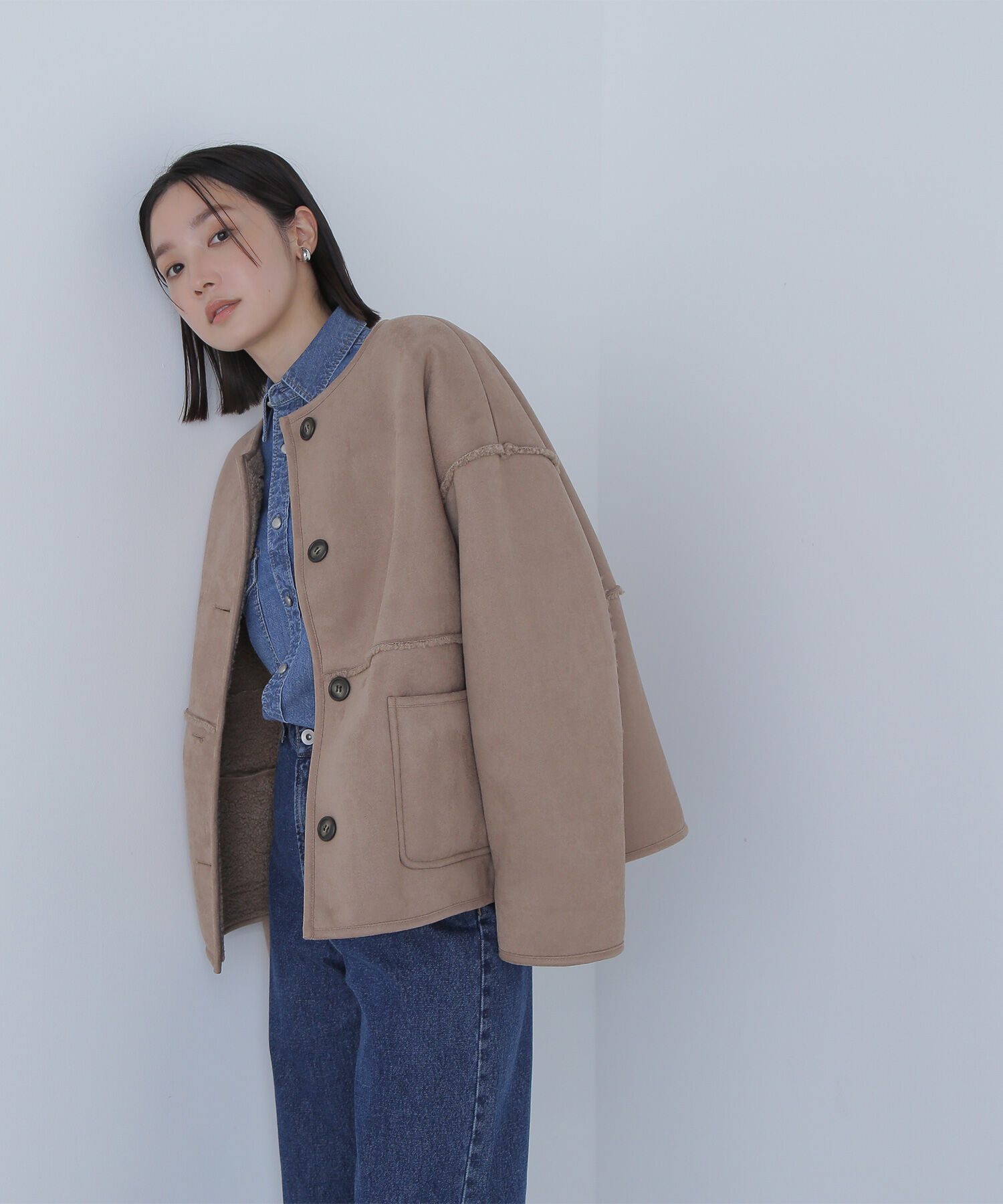  「リバーシブルフェイクスウェードコート」|ブルゾン・スタジャン|