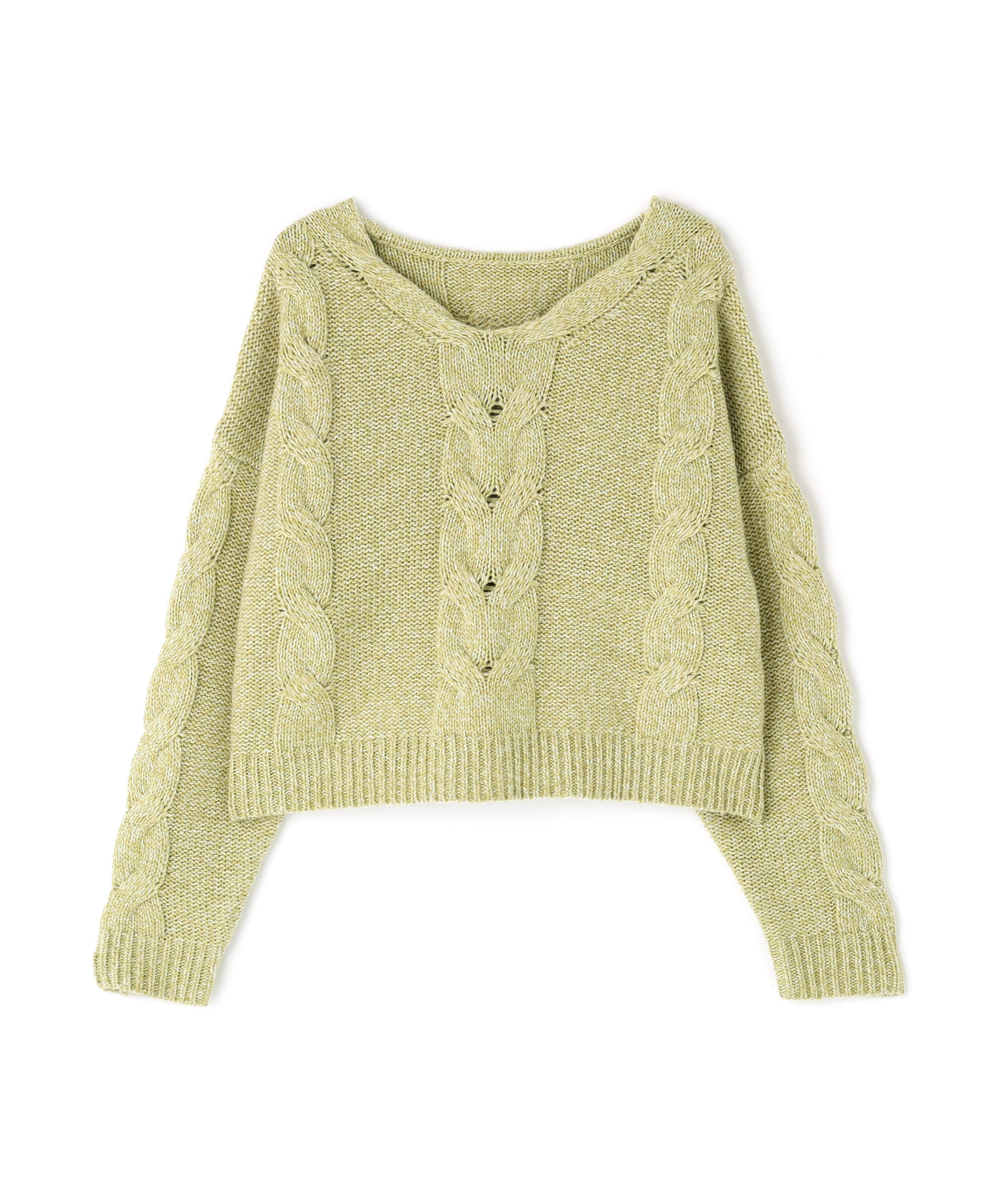  「Vネックケーブルニット」|ニット・セーター|