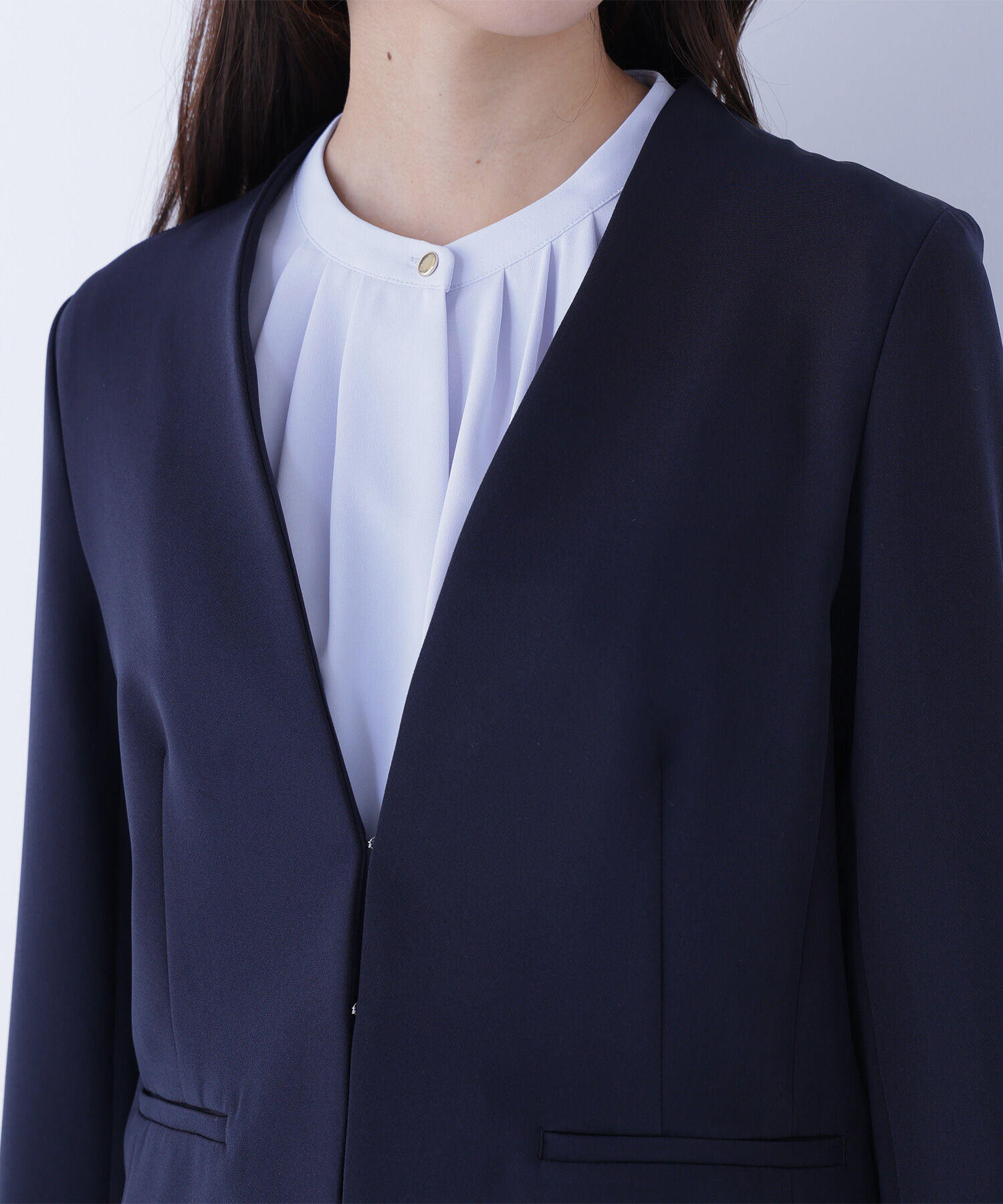  「ダブルクロスストレッチ SETUP ノーカラージャケット」|その他|