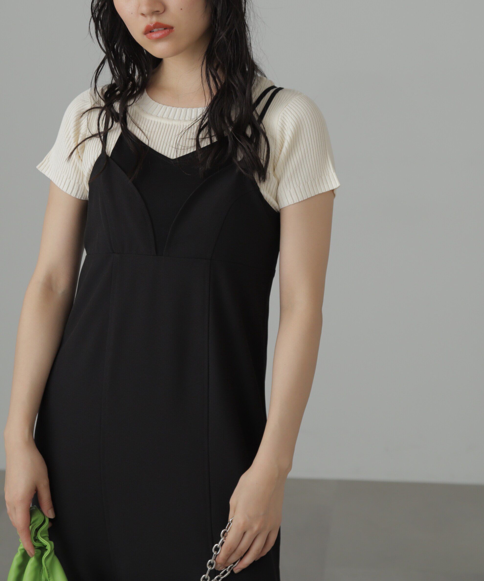  「トップレイヤードキャミマーメイドワンピース」|ワンピース|ブラック