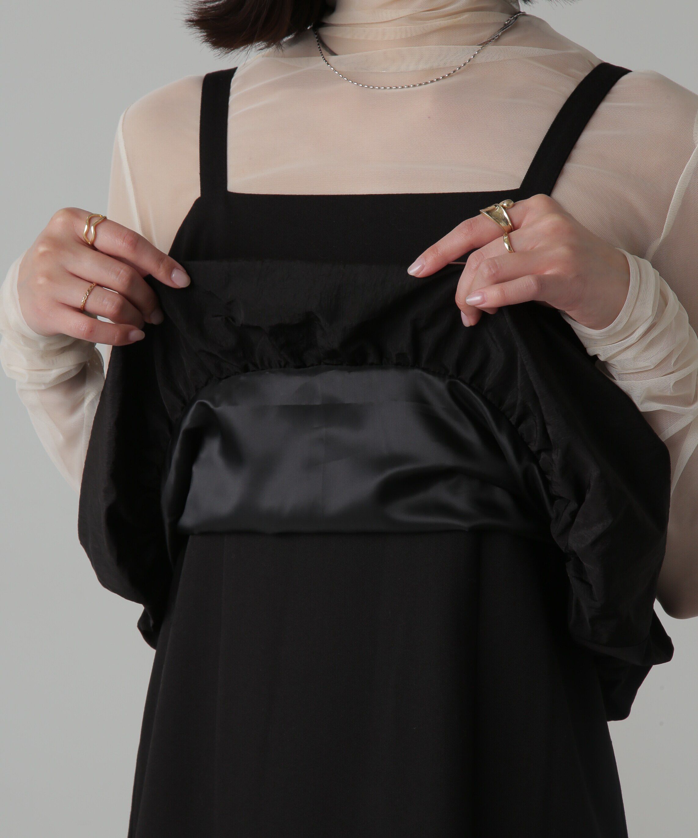  「ビスチェレイヤード風ドッキングワンピース」|ワンピース|