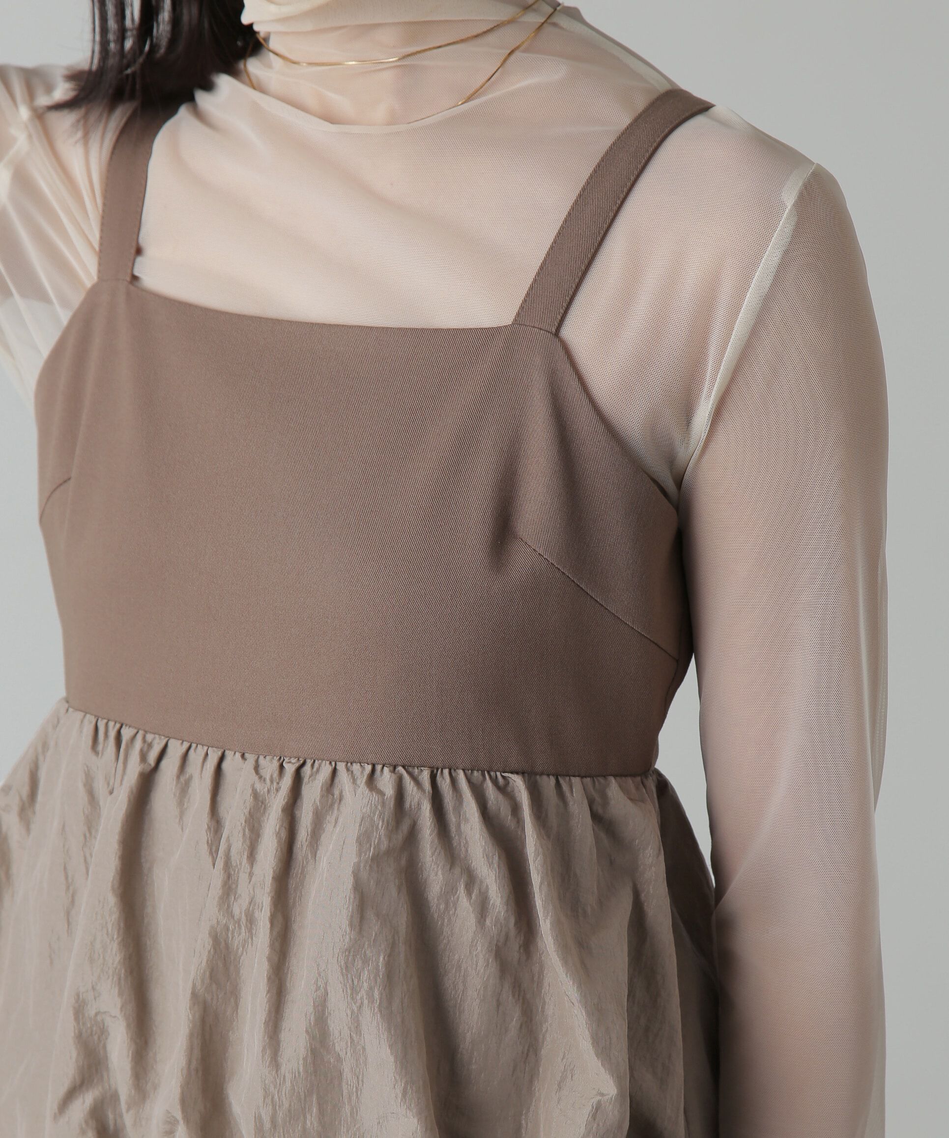  「ビスチェレイヤード風ドッキングワンピース」|ワンピース|