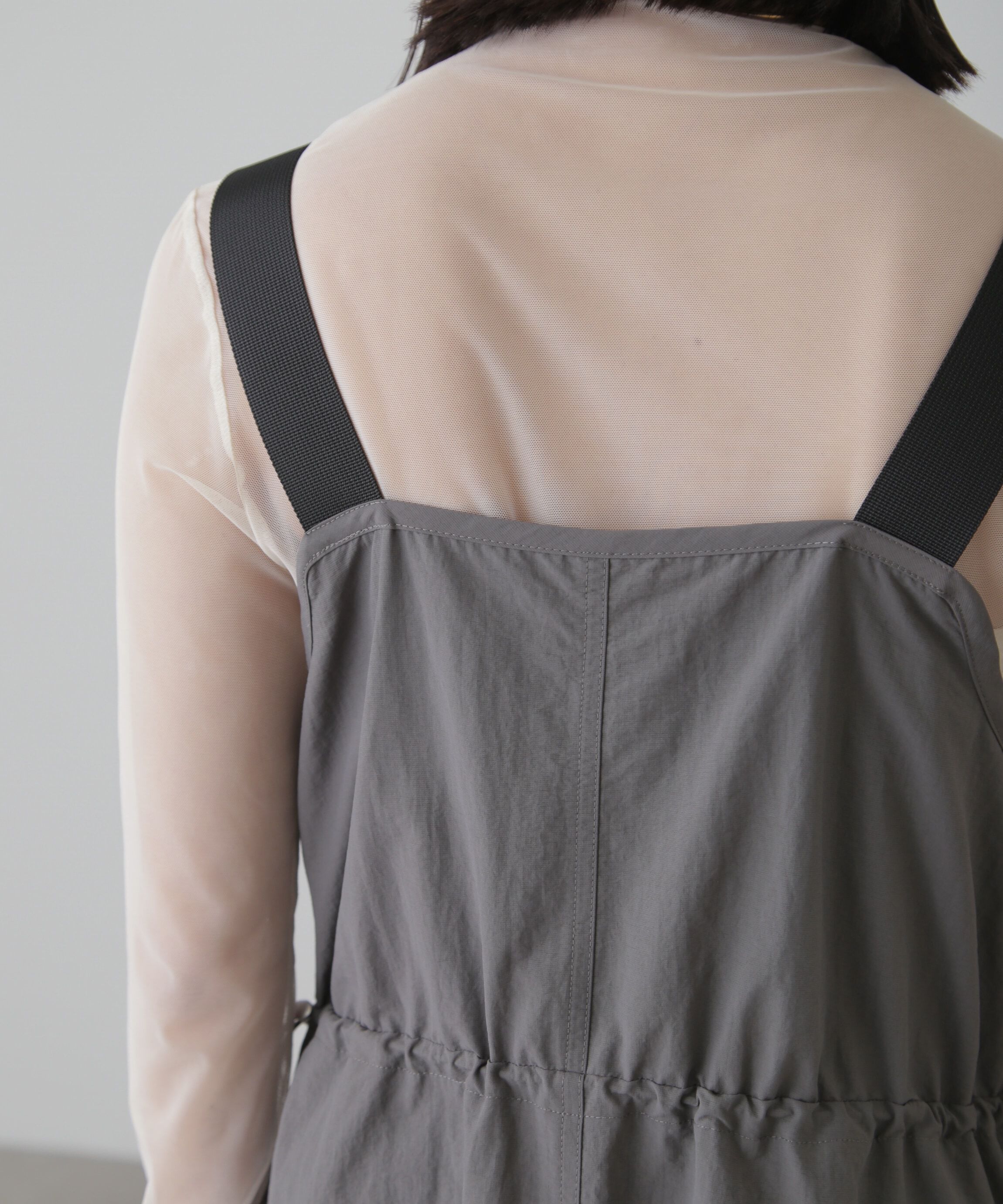  「ウエストドロストナイロンジャンパースカート」|ワンピース|