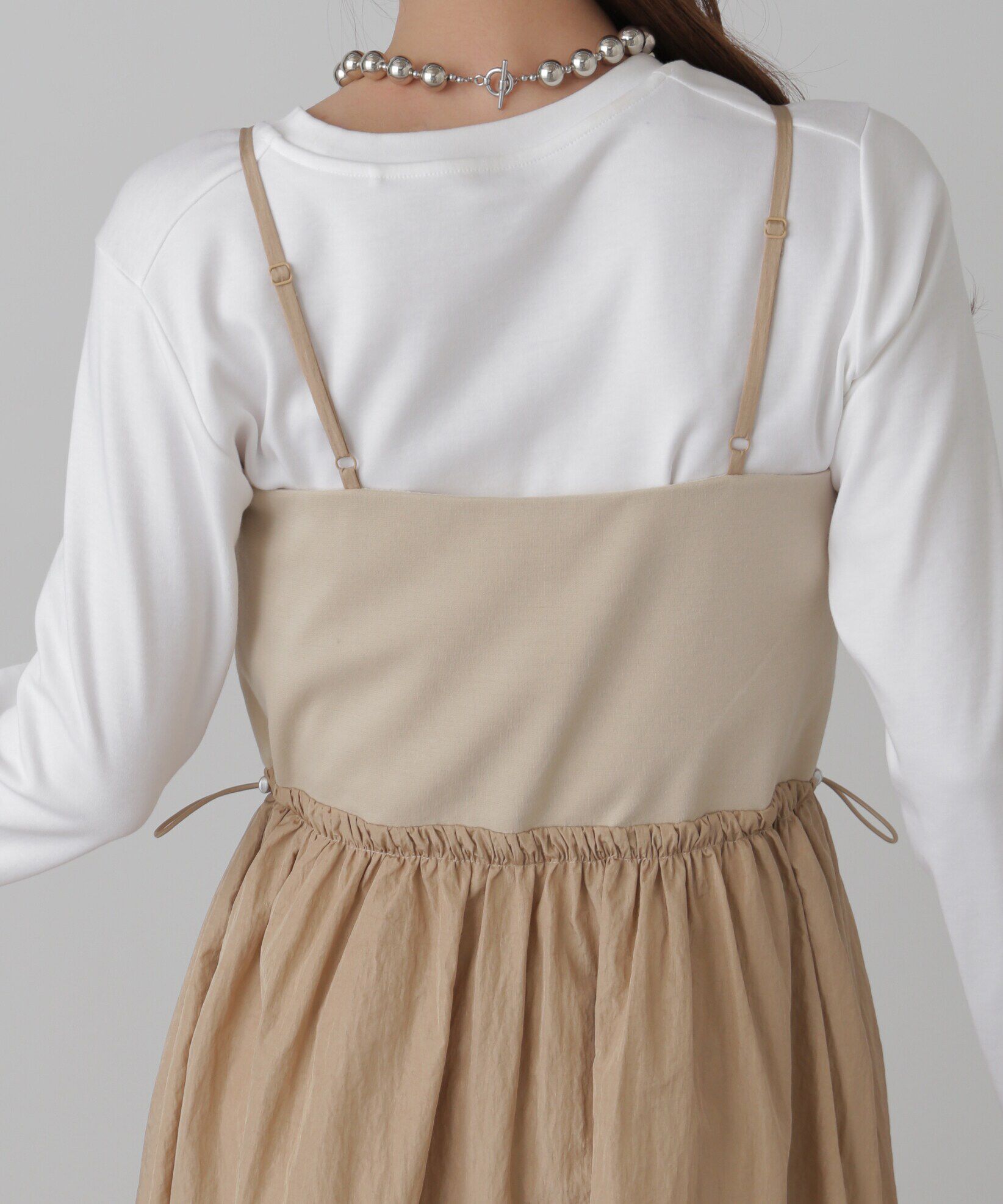  「異素材ドッキングキャミワンピース」|ワンピース|