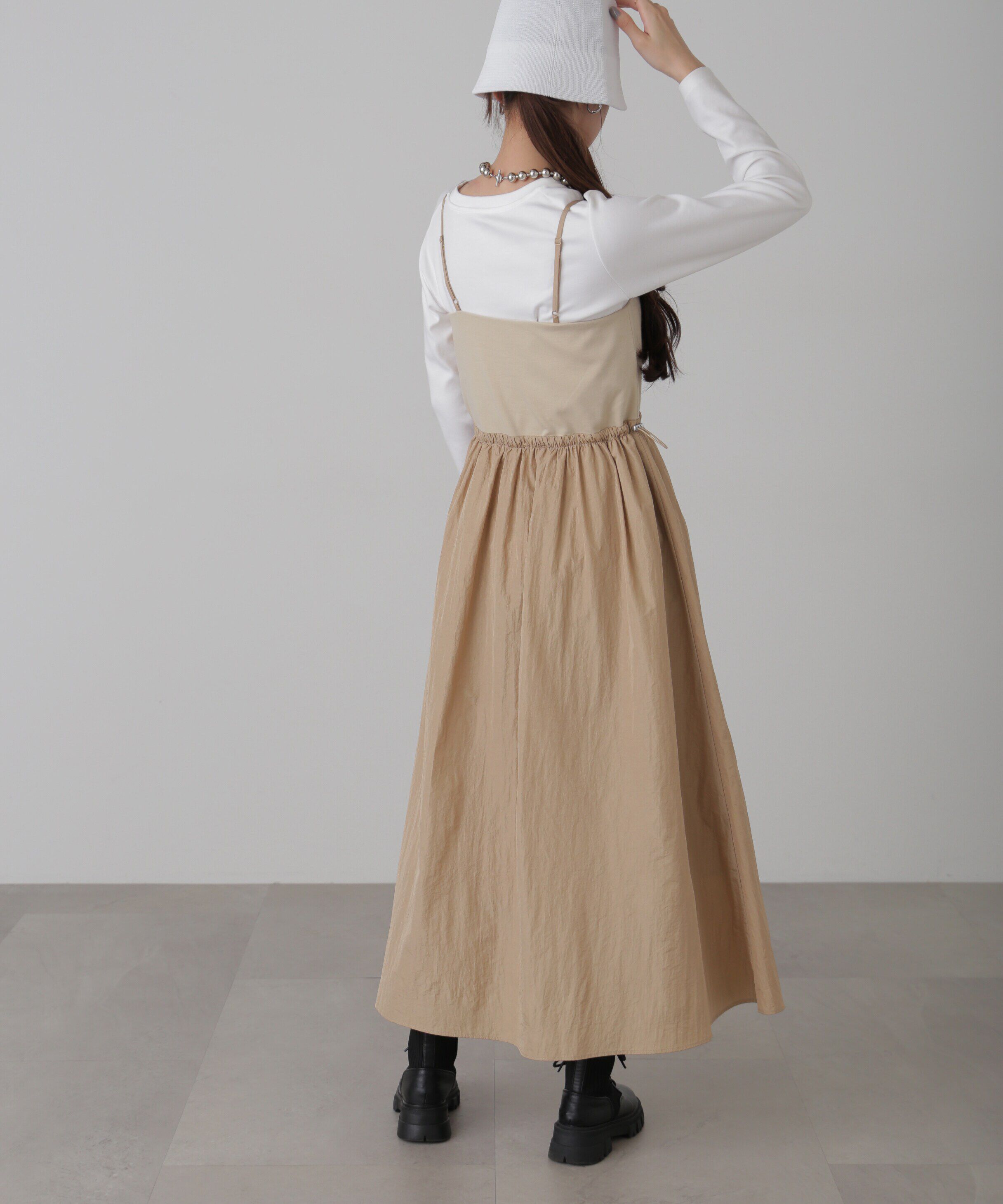  「異素材ドッキングキャミワンピース」|ワンピース|