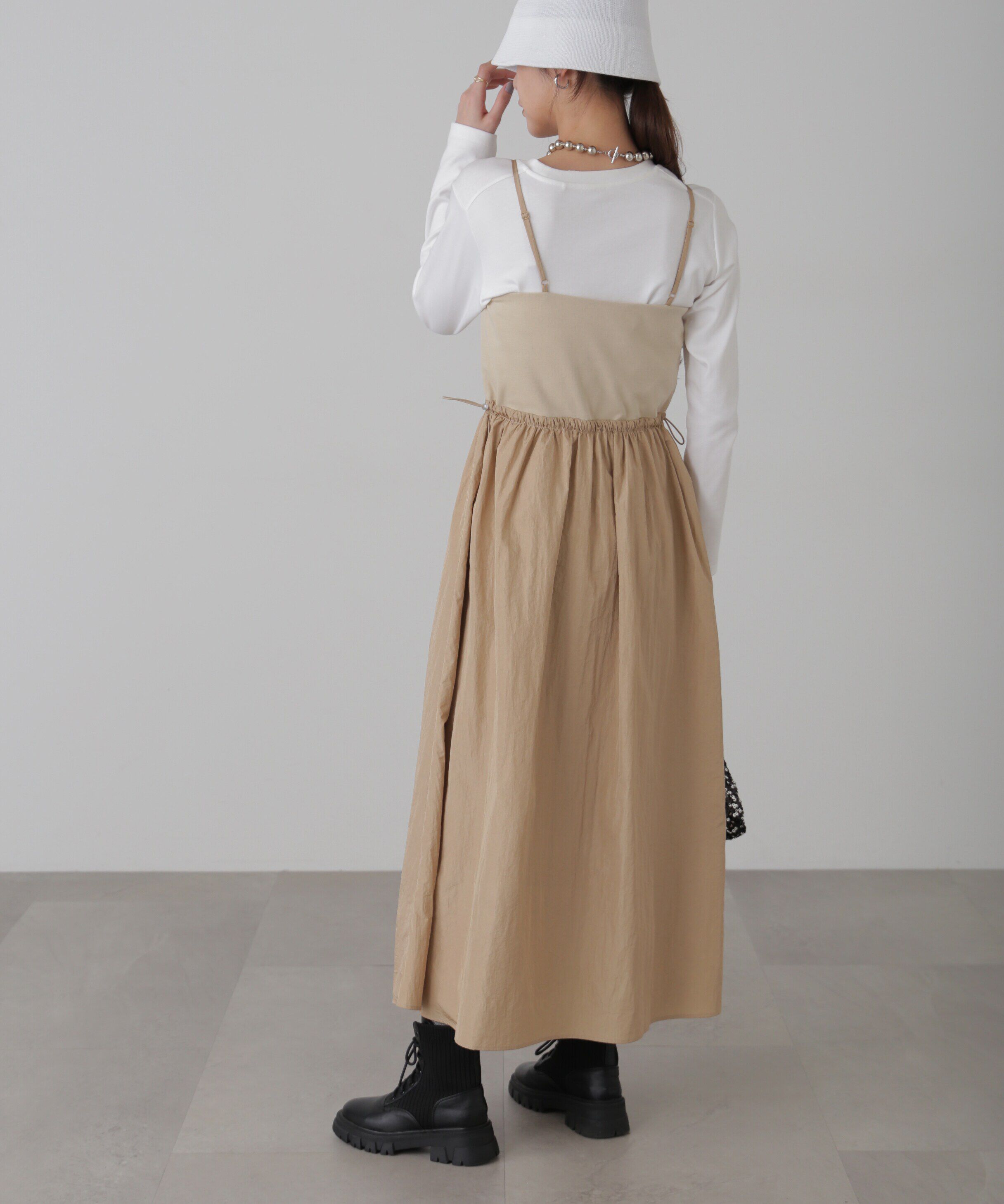  「異素材ドッキングキャミワンピース」|ワンピース|