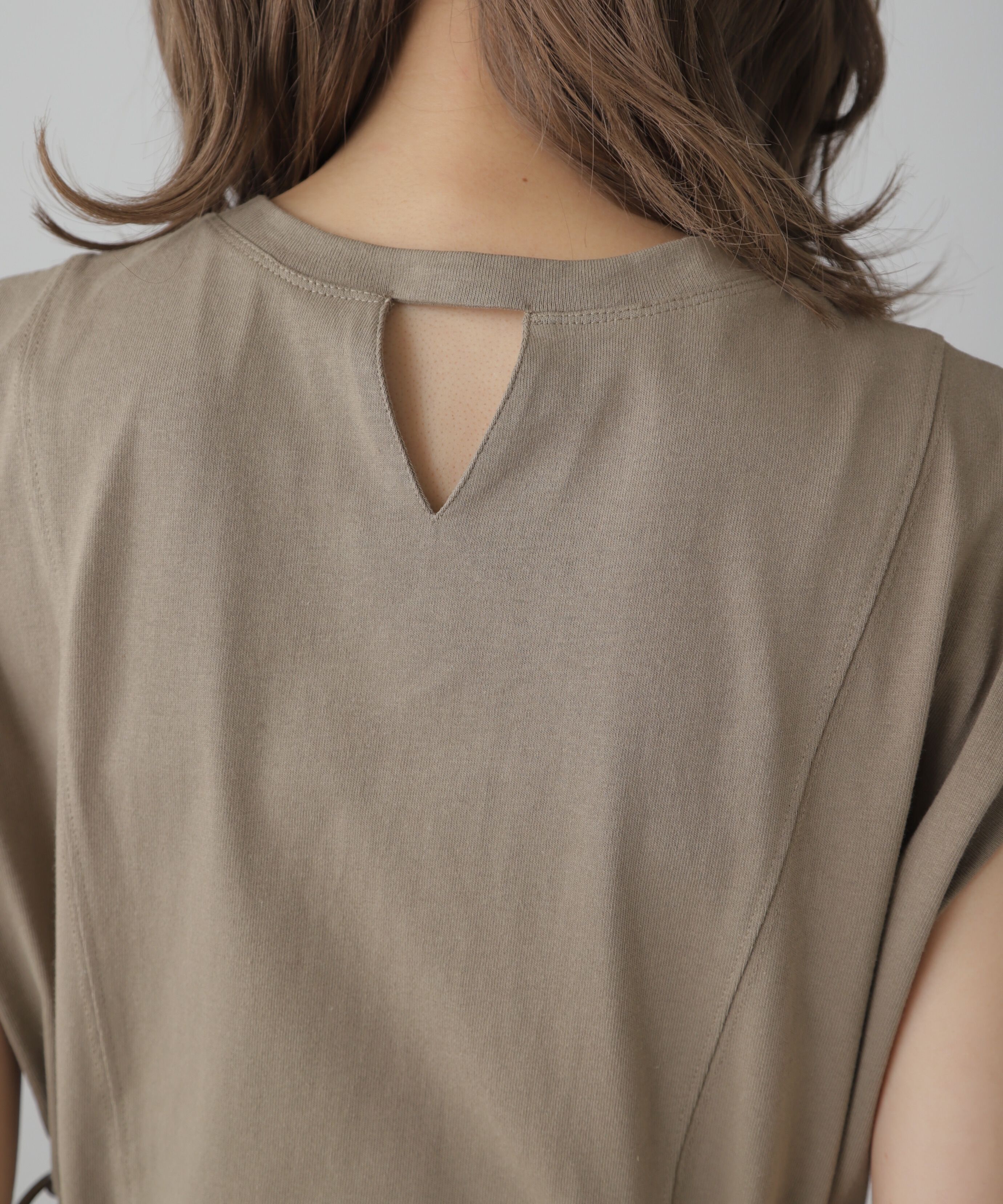  「布帛ドッキングフレンチスリーブカットワンピース」|ワンピース|