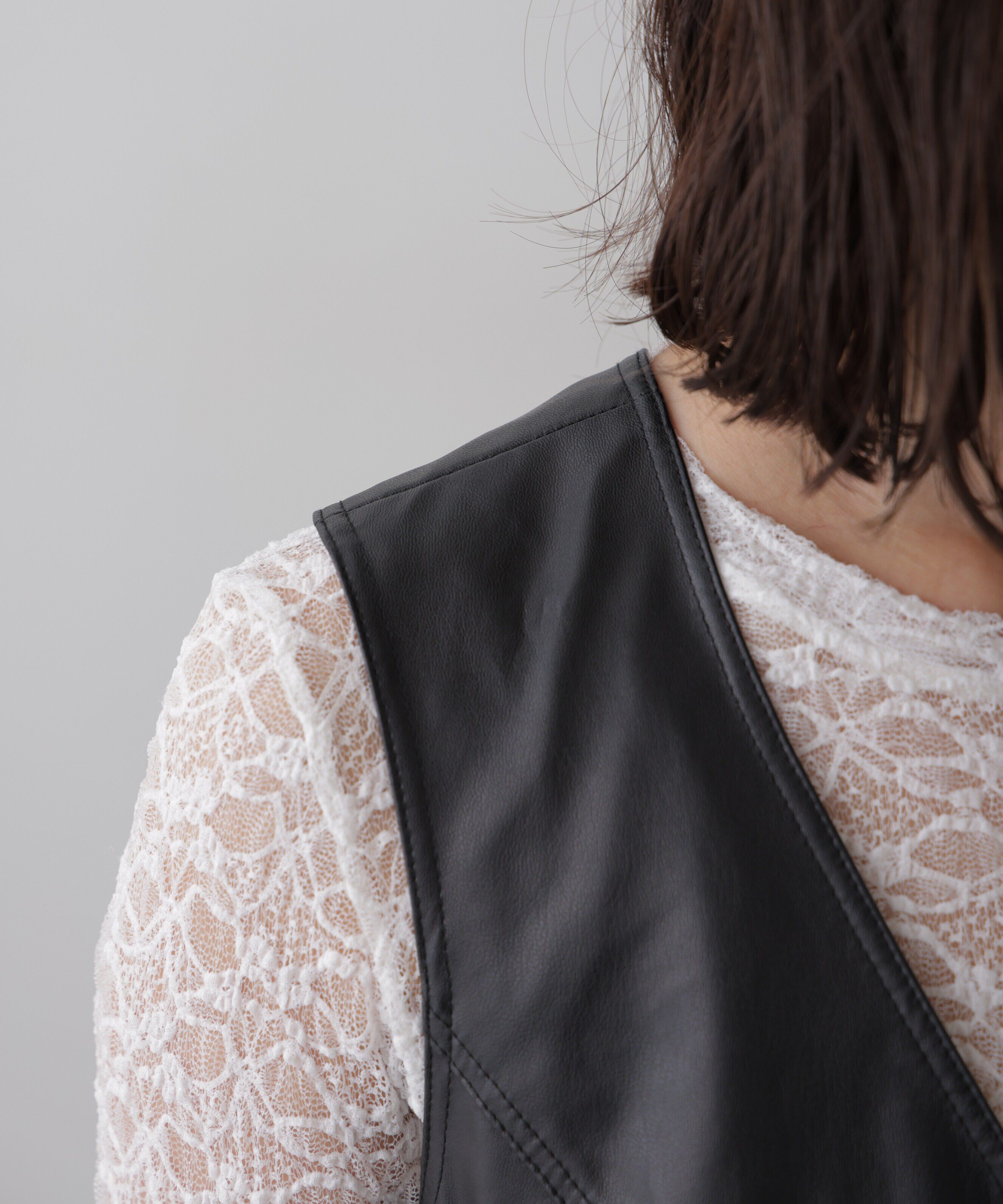  「フロントジップ合皮ミニジャンスカ」|ワンピース|