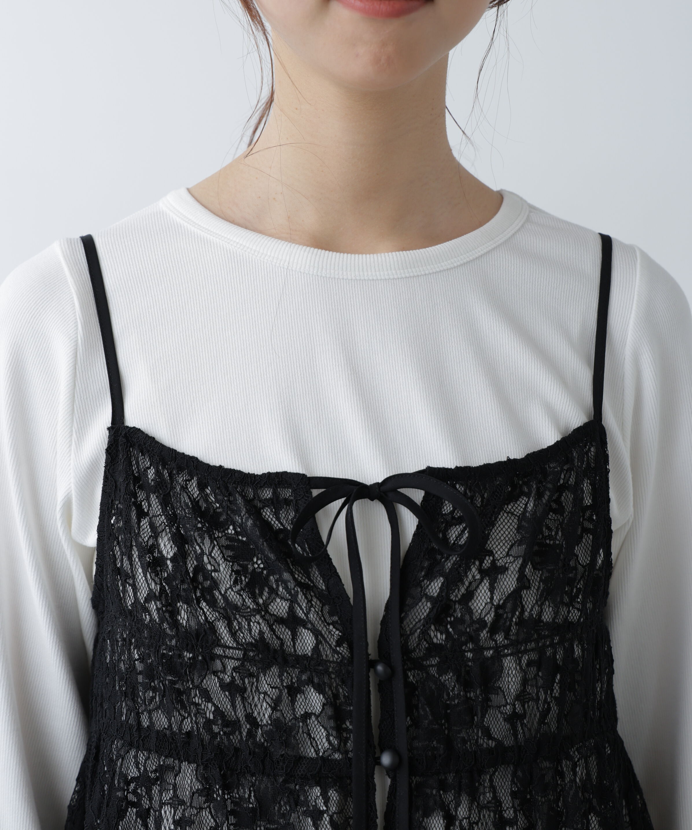  「前後2wayレースチュニックキャミブラウス」|シャツ・ブラウス|