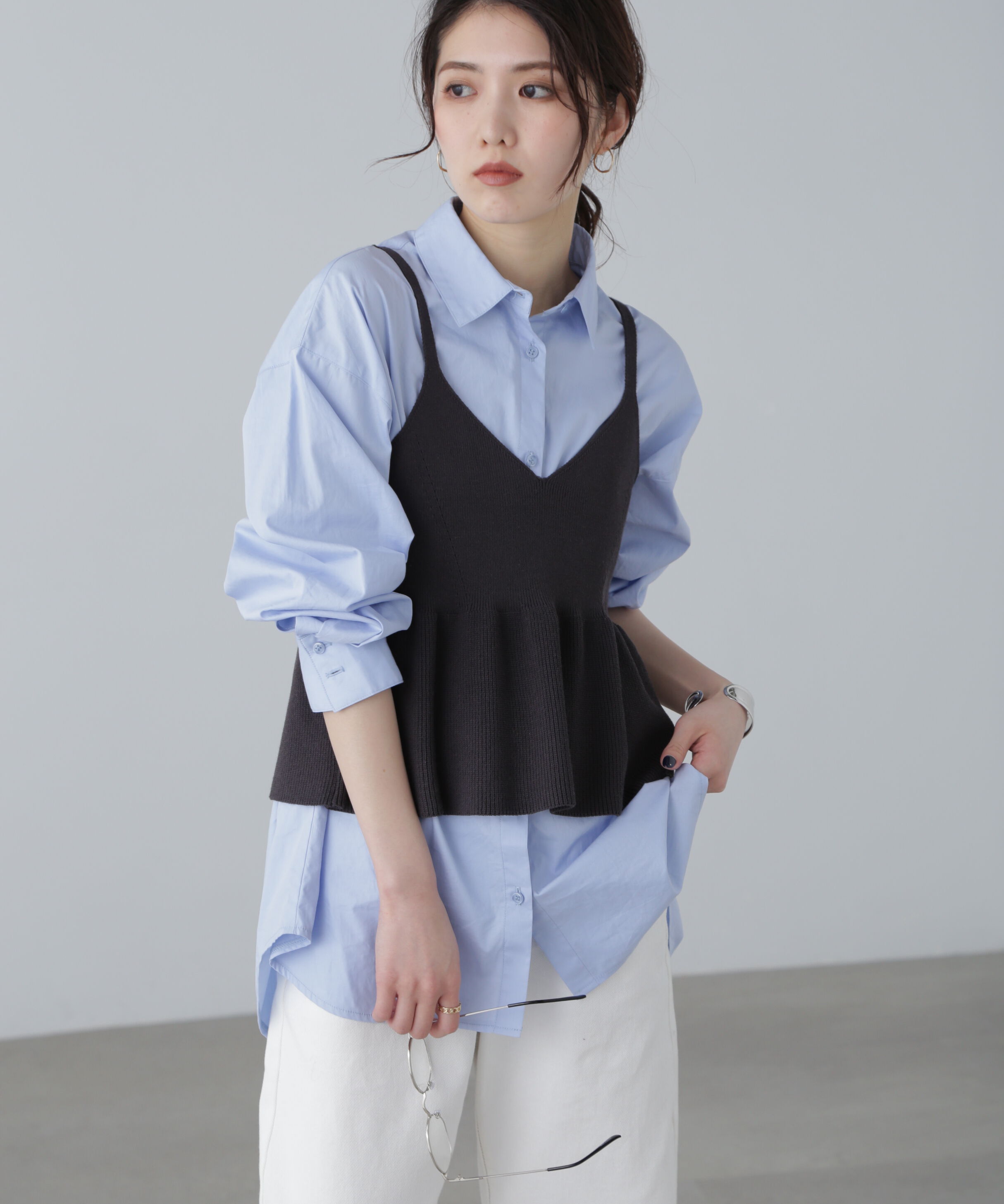  「ニットペプラムビスチェ」|ニット・セーター|スミクロ