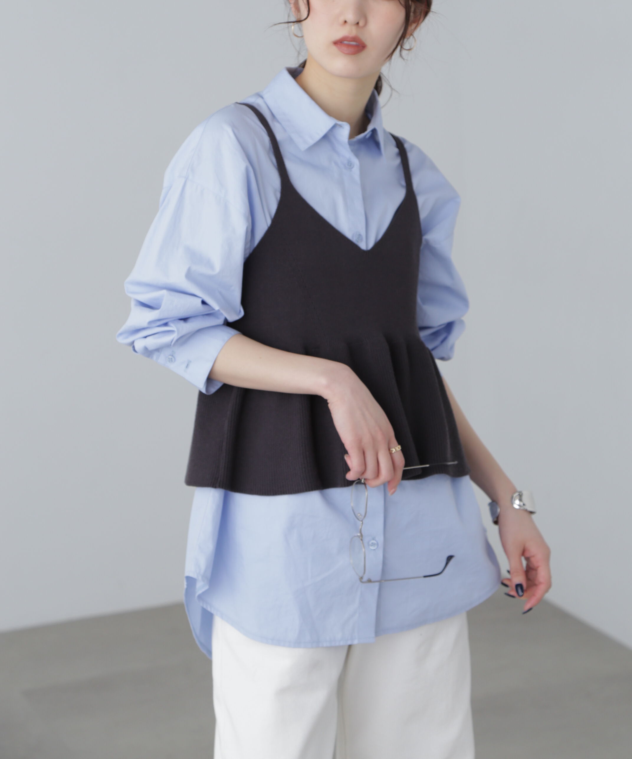  「ニットペプラムビスチェ」|ニット・セーター|