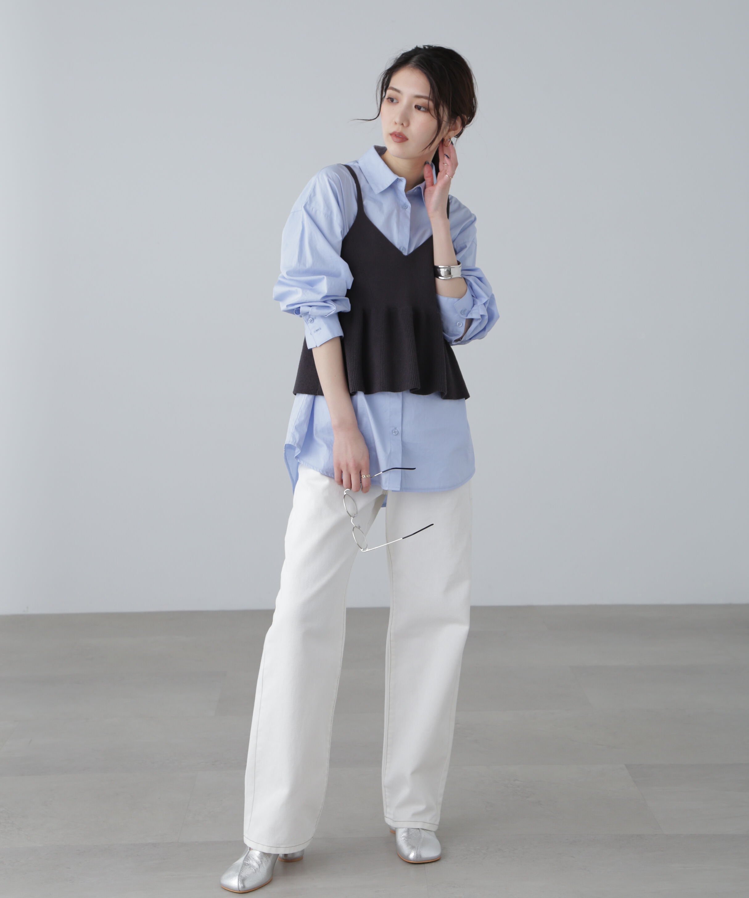  「ニットペプラムビスチェ」|ニット・セーター|