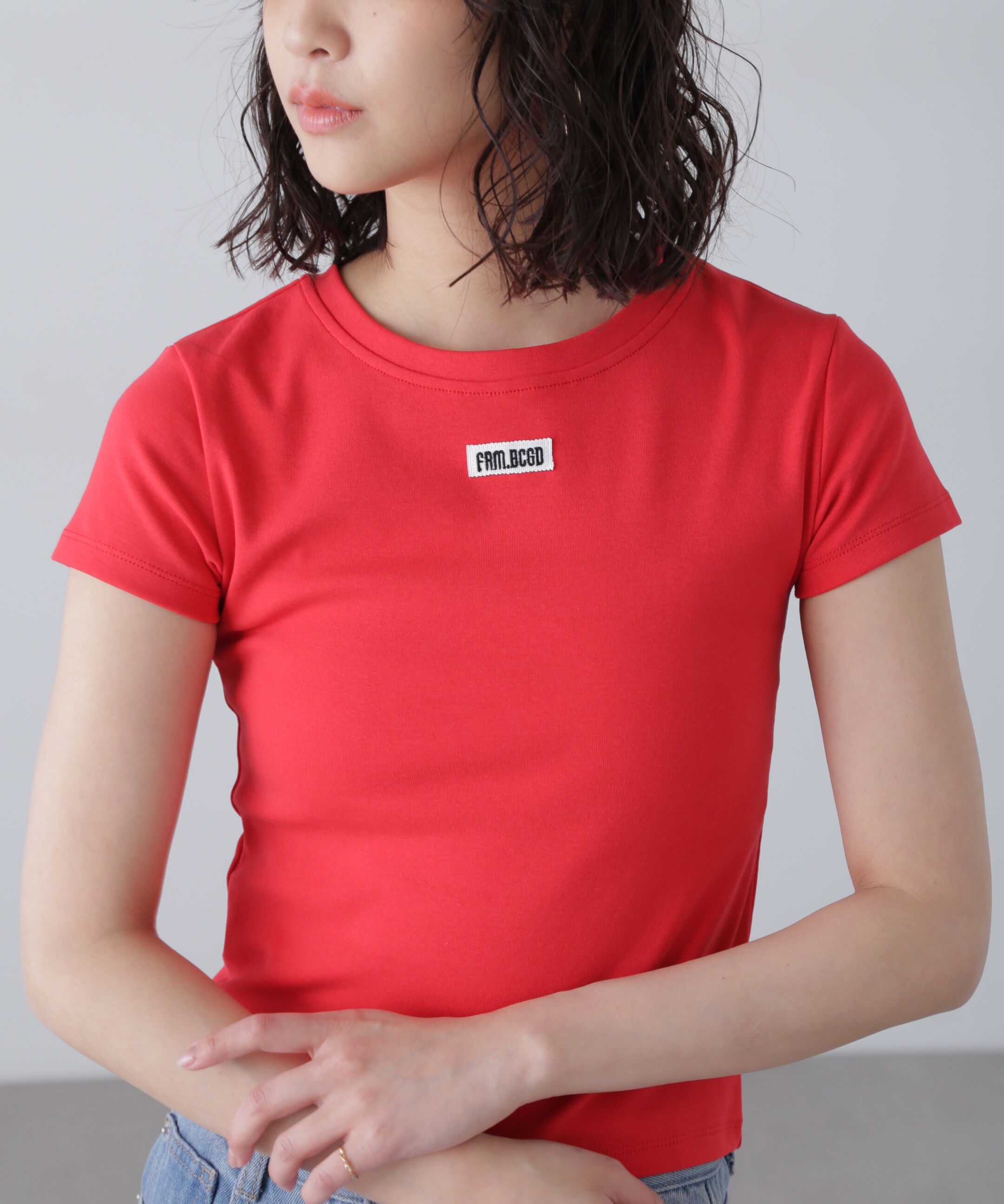  「ロゴ刺繍タグTシャツ」|Tシャツ・カットソー|