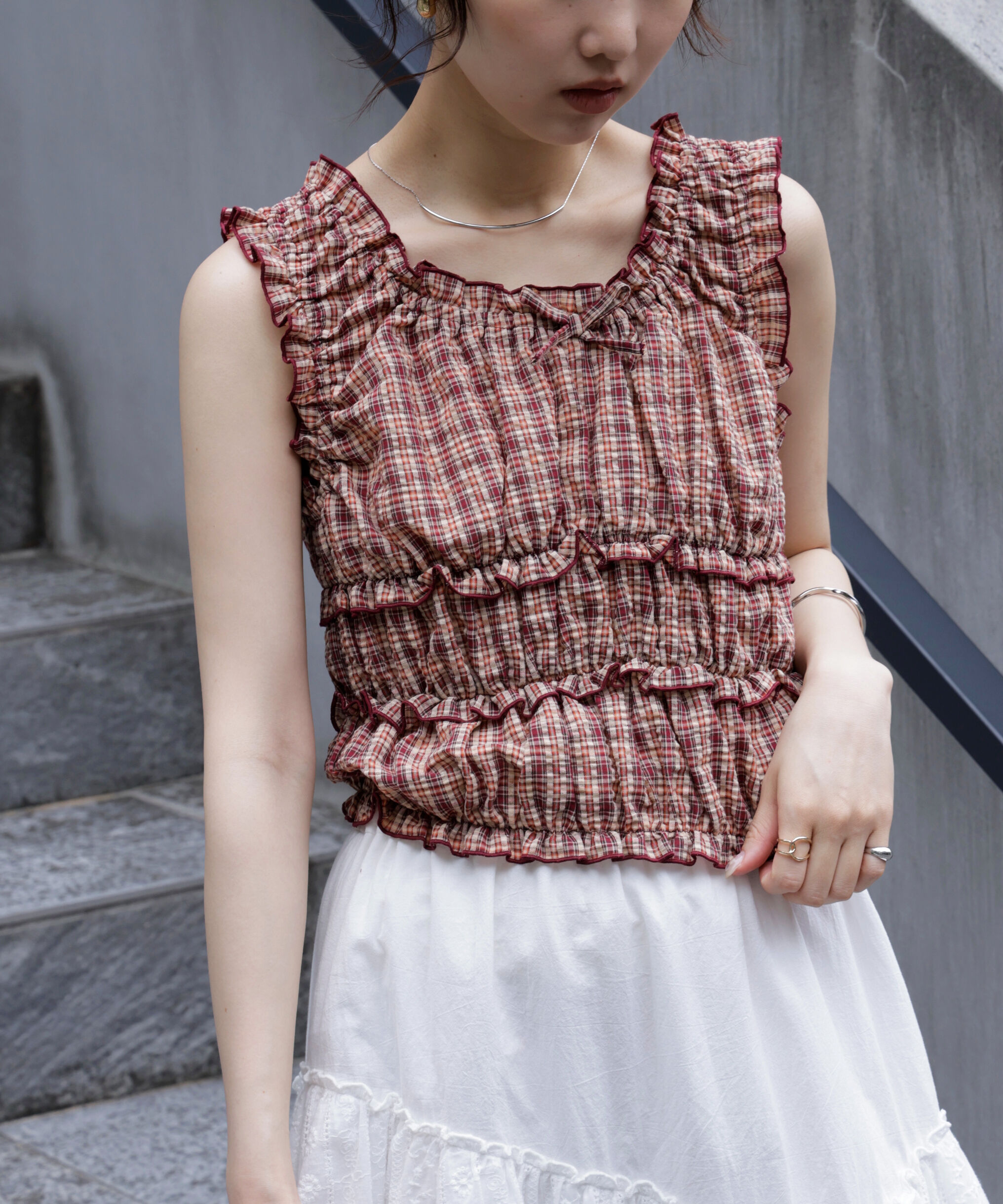  「シャーリングタンクトップブラウス」|シャツ・ブラウス|