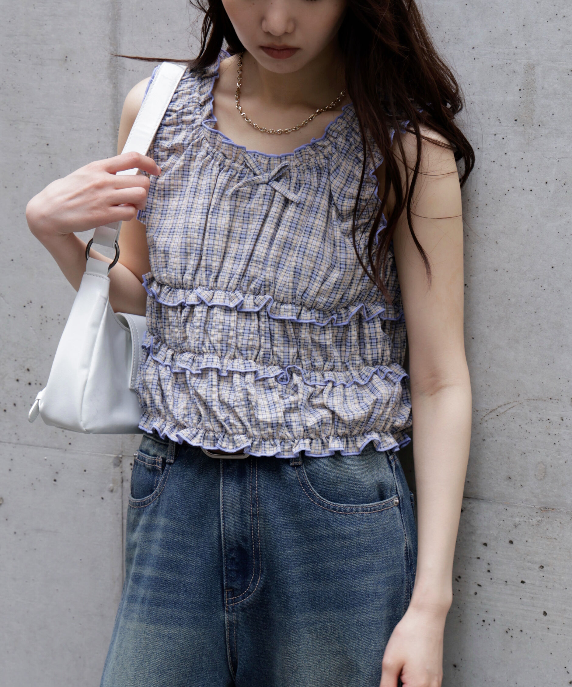  「シャーリングタンクトップブラウス」|シャツ・ブラウス|