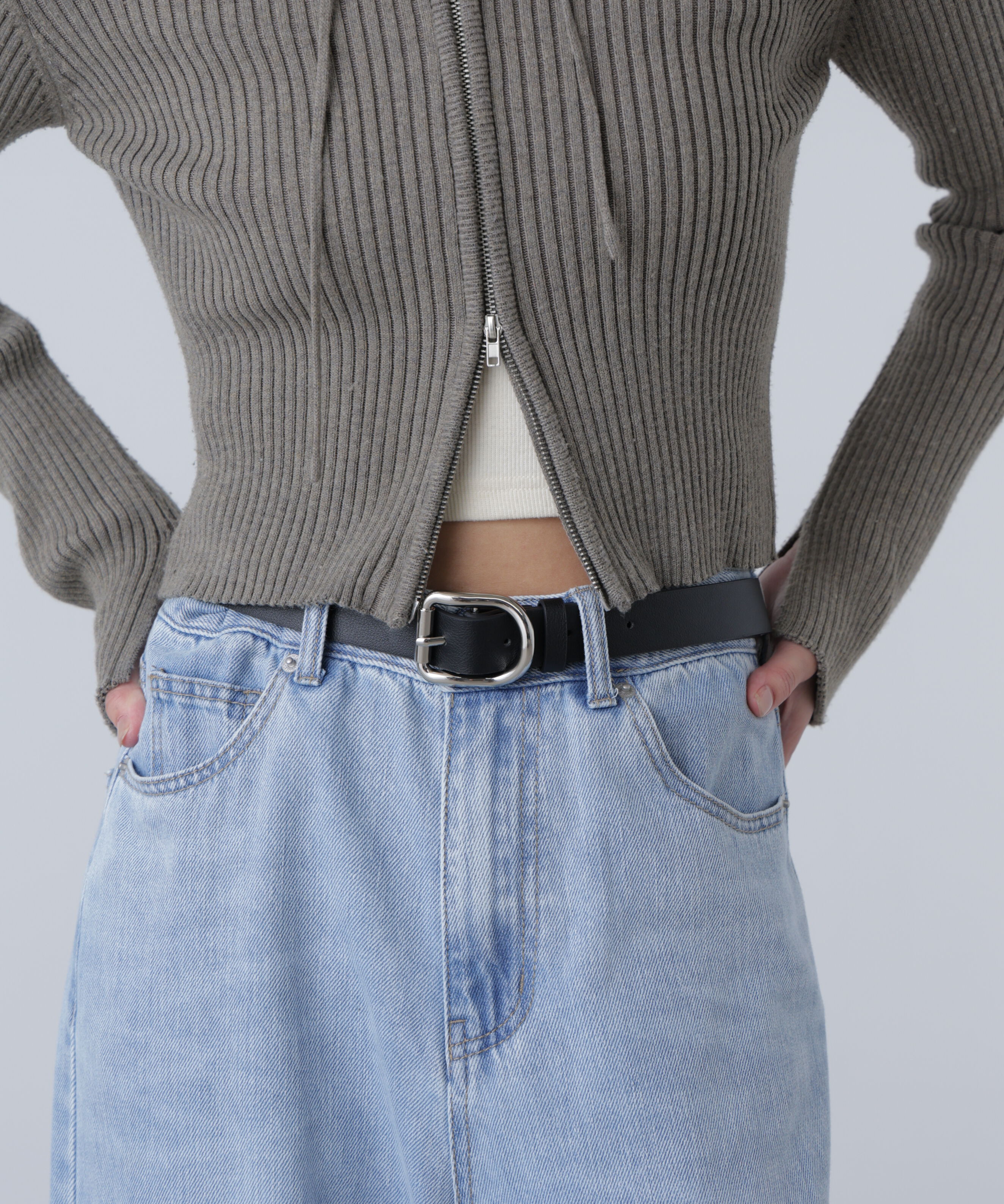  「ビッグDバックルベルト」|ハンカチ|ブラック