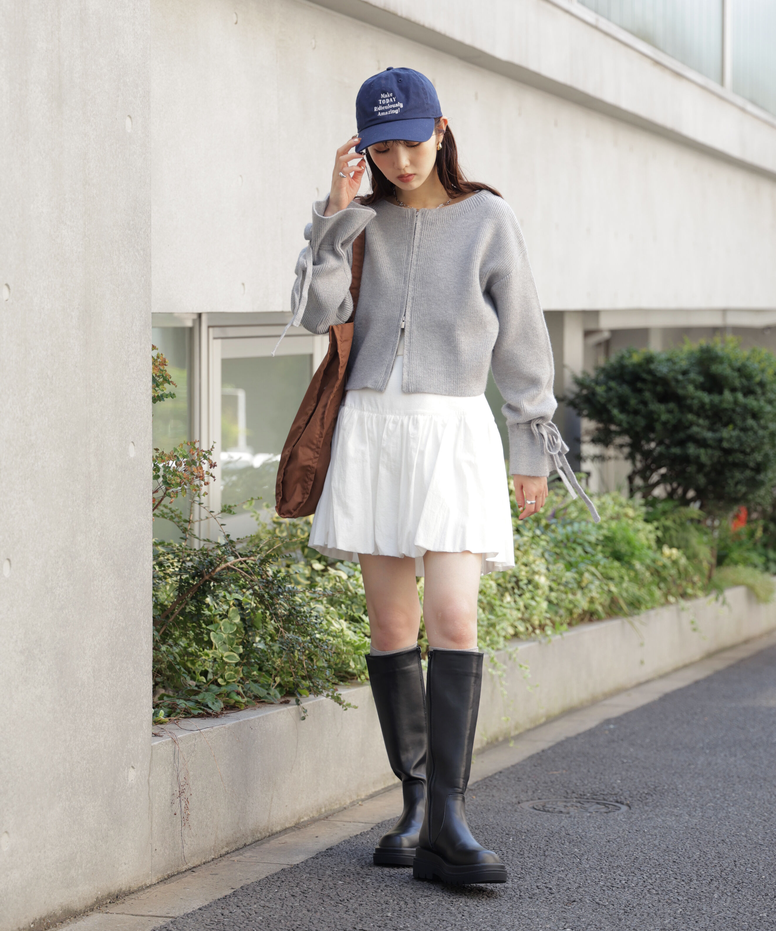  「ダブルジップキャンディスリーブカーディガン」|ニット・セーター|