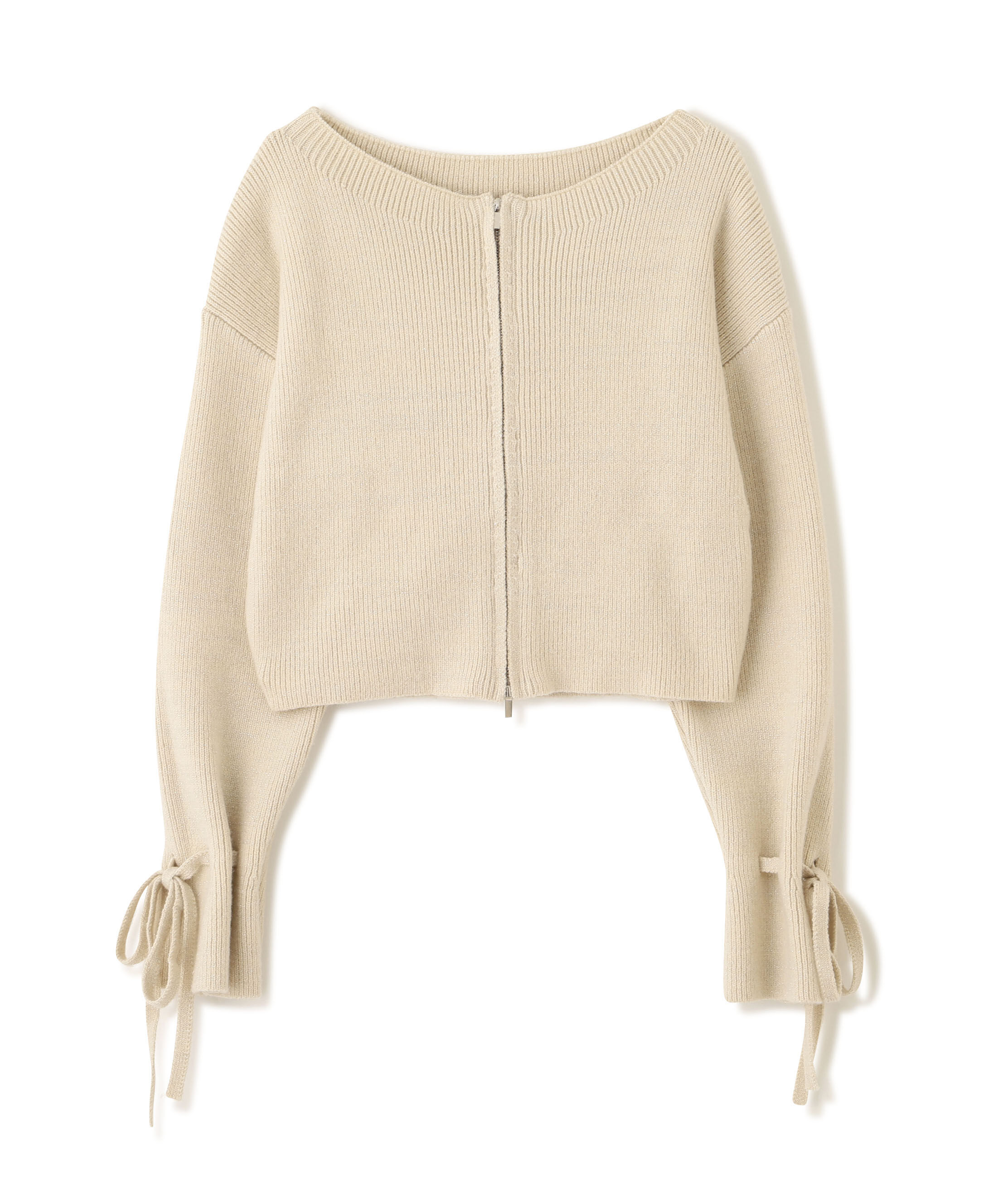  「ダブルジップキャンディスリーブカーディガン」|ニット・セーター|