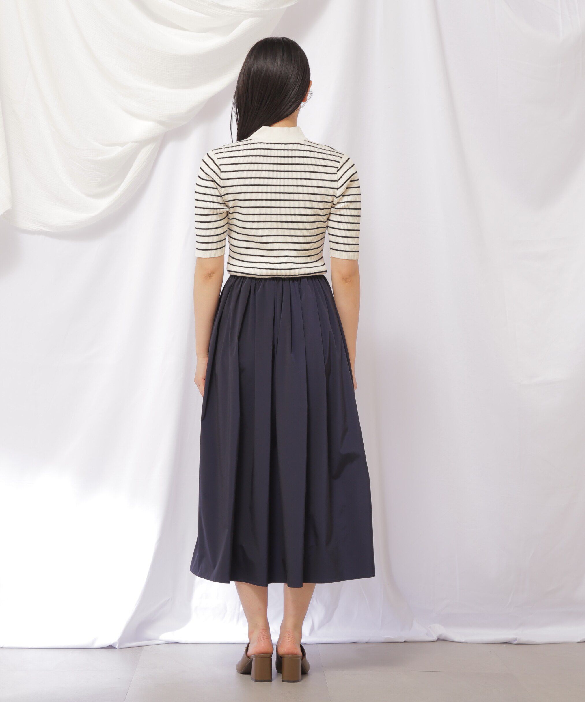  「ハーフジップニットドッキングワンピース」|ワンピース|