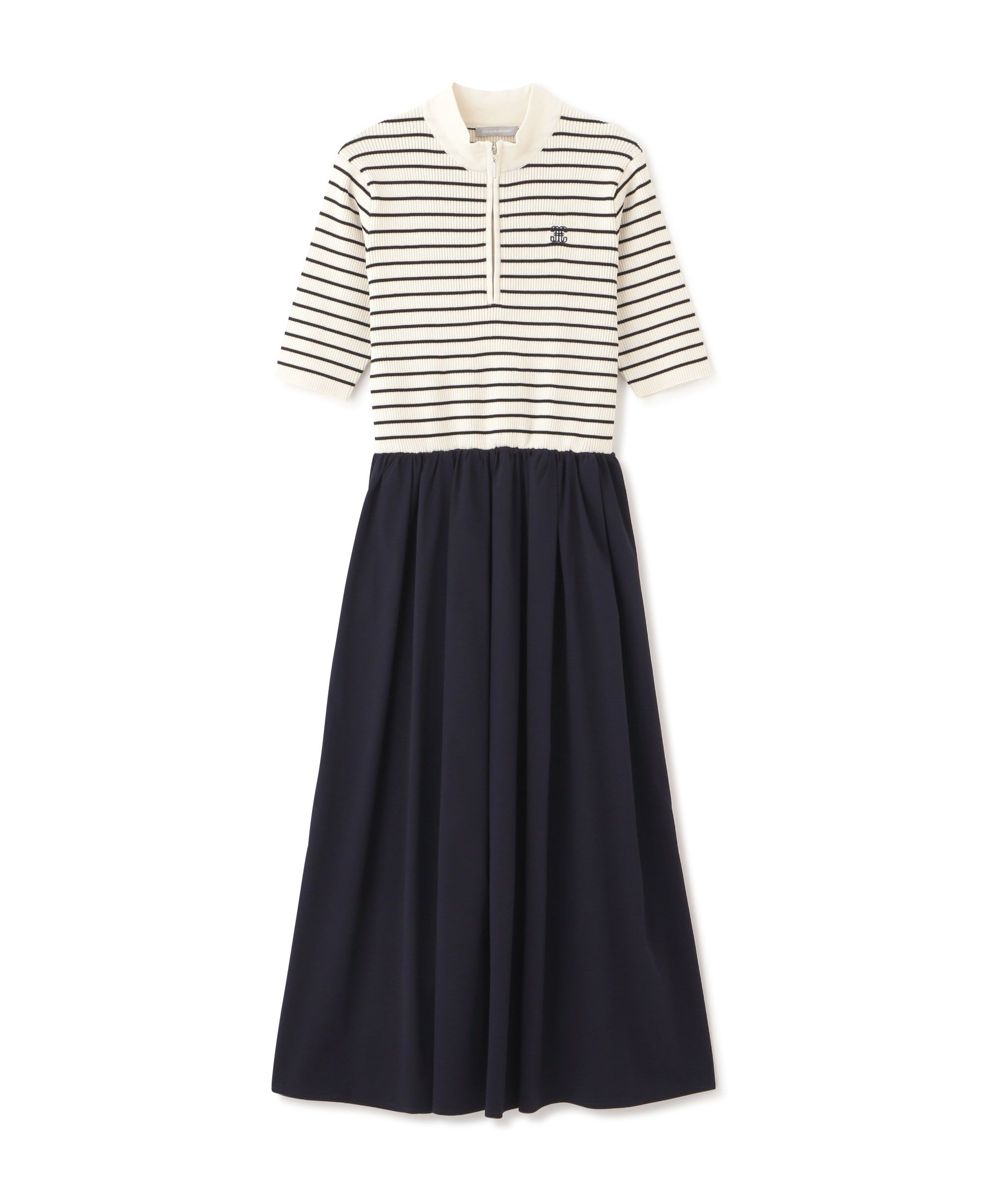  「ハーフジップニットドッキングワンピース」|ワンピース|