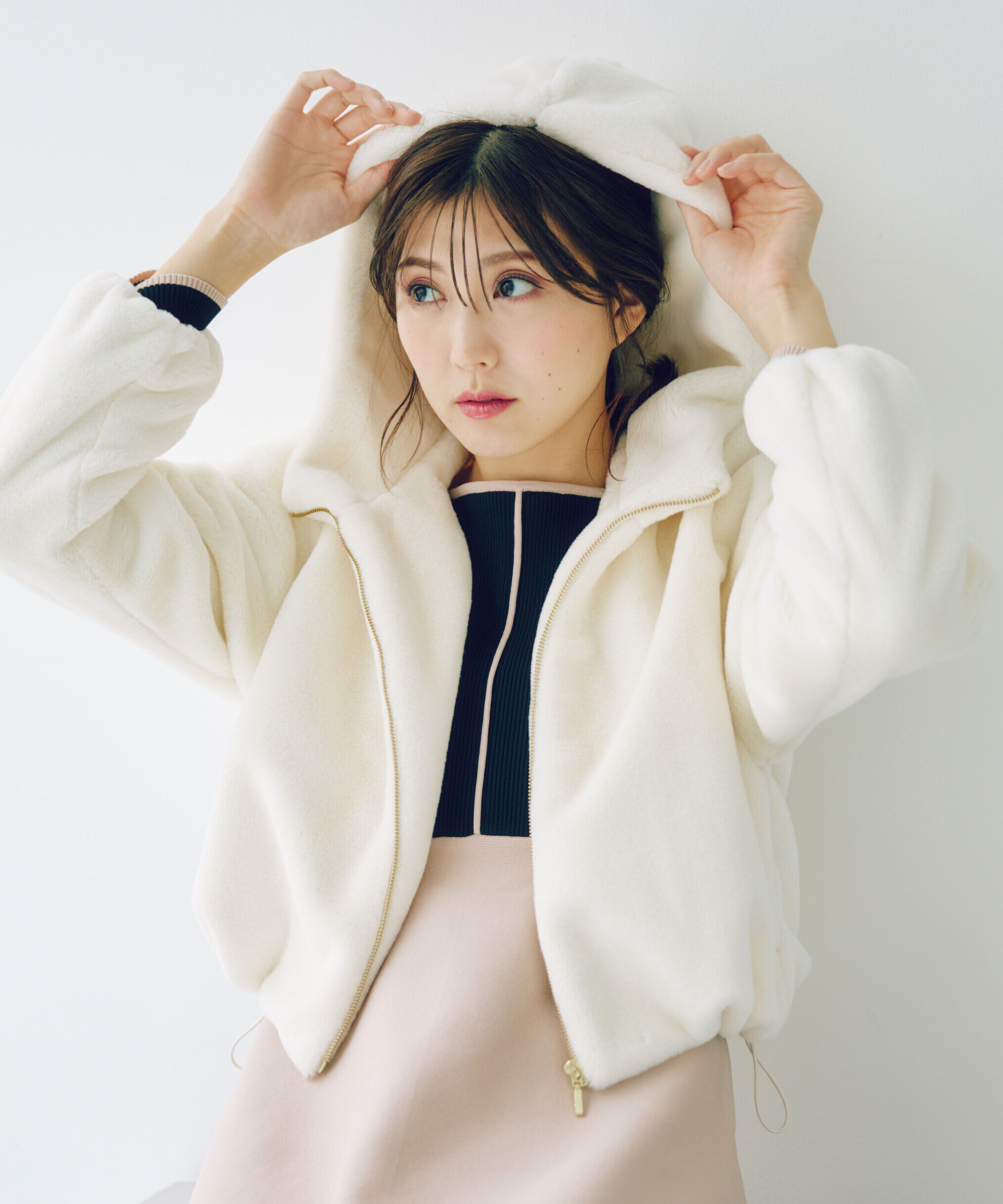  「フェイクファーフーディー」|その他|ホワイト