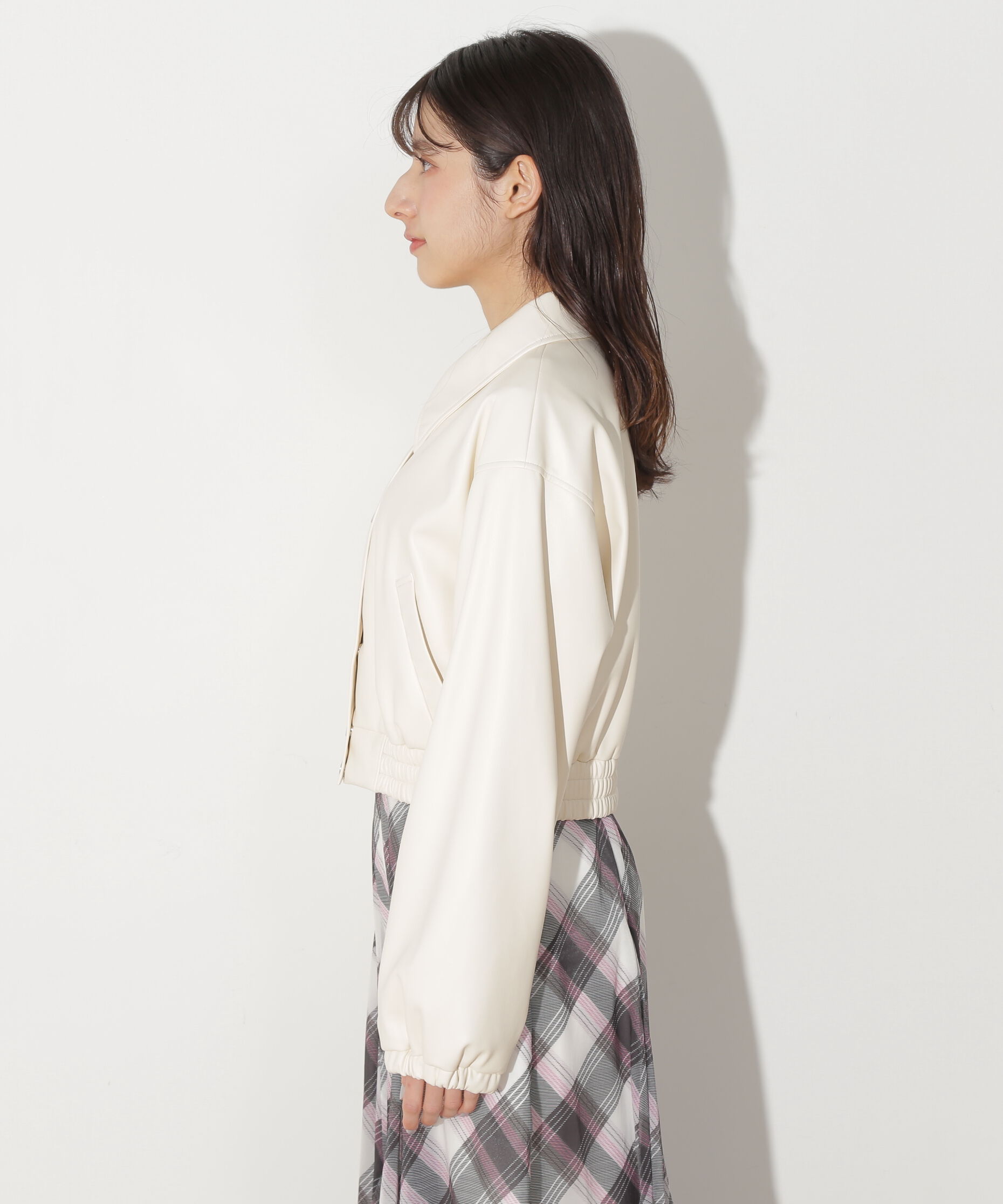  「フェイクレザーショートブルゾン」|その他|