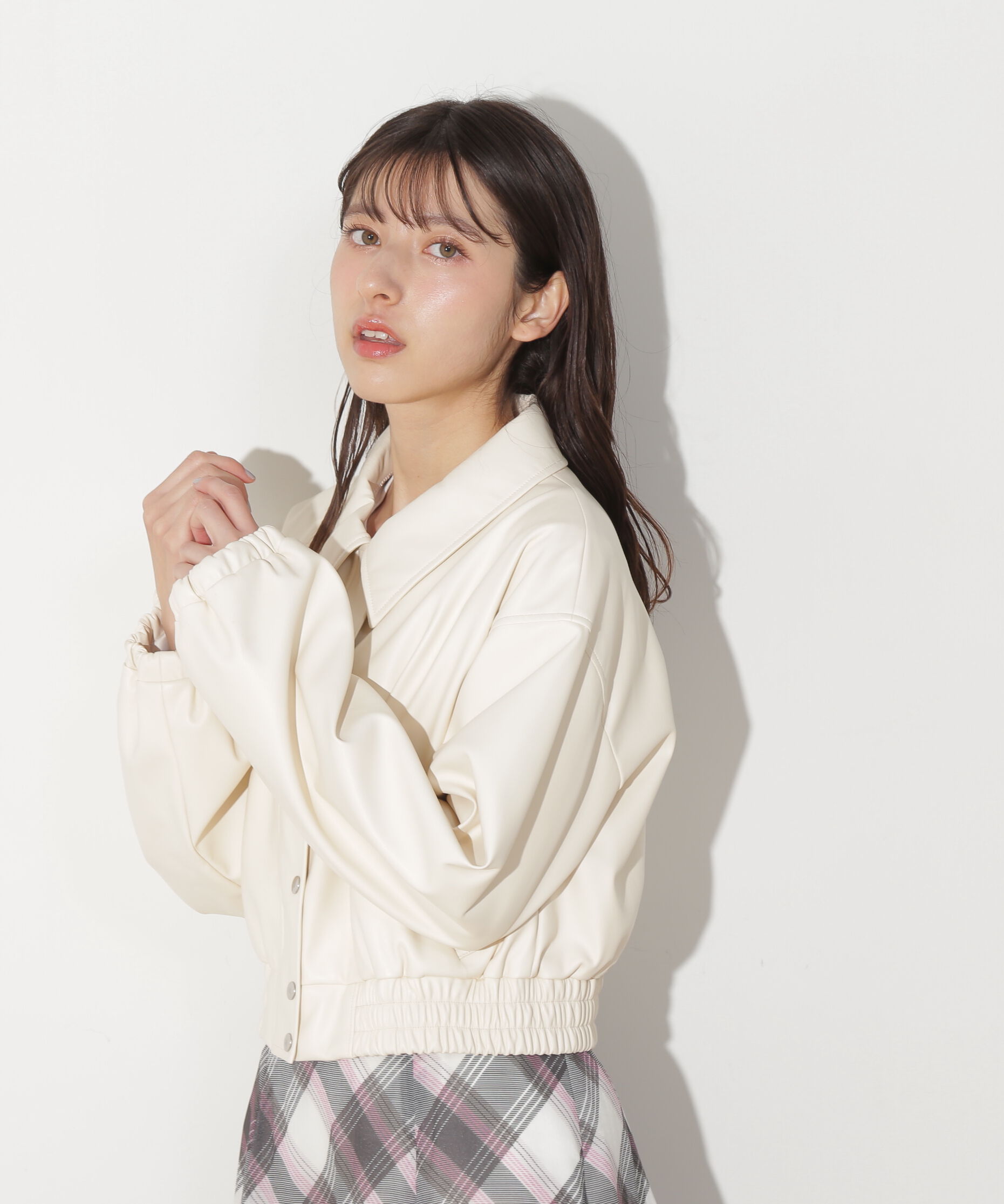  「フェイクレザーショートブルゾン」|その他|