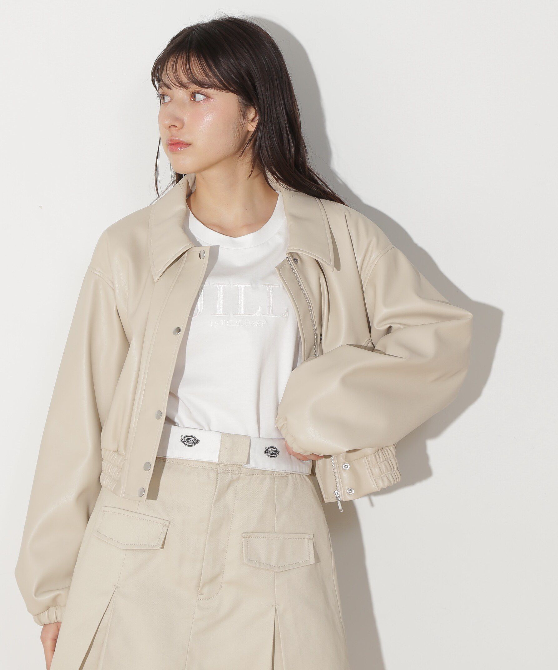  「フェイクレザーショートブルゾン」|その他|