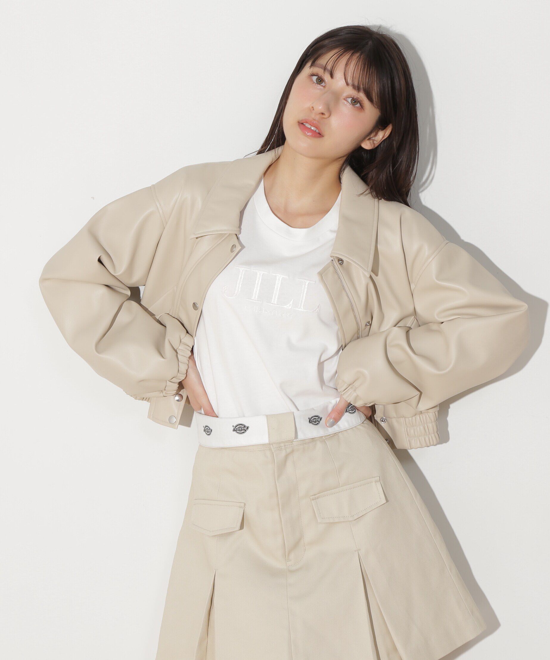  「フェイクレザーショートブルゾン」|その他|