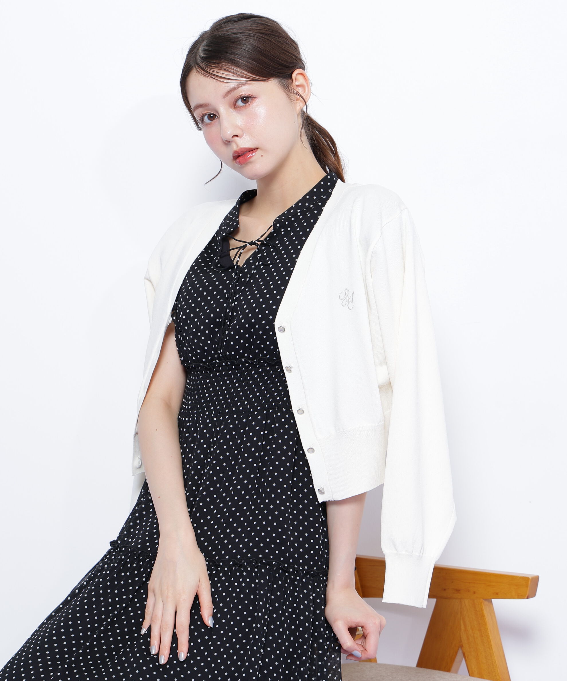  「UV＆ウォッシャブルカーディガン」|ニット・セーター|ホワイト1